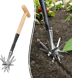 #📢 Limited-Time Promotion 🔥21V Cordless Garden Tiller Rototiller, Portable Electric Cultivator with 2 Batteries, Handheld Soil Cultivator for Garden Yard