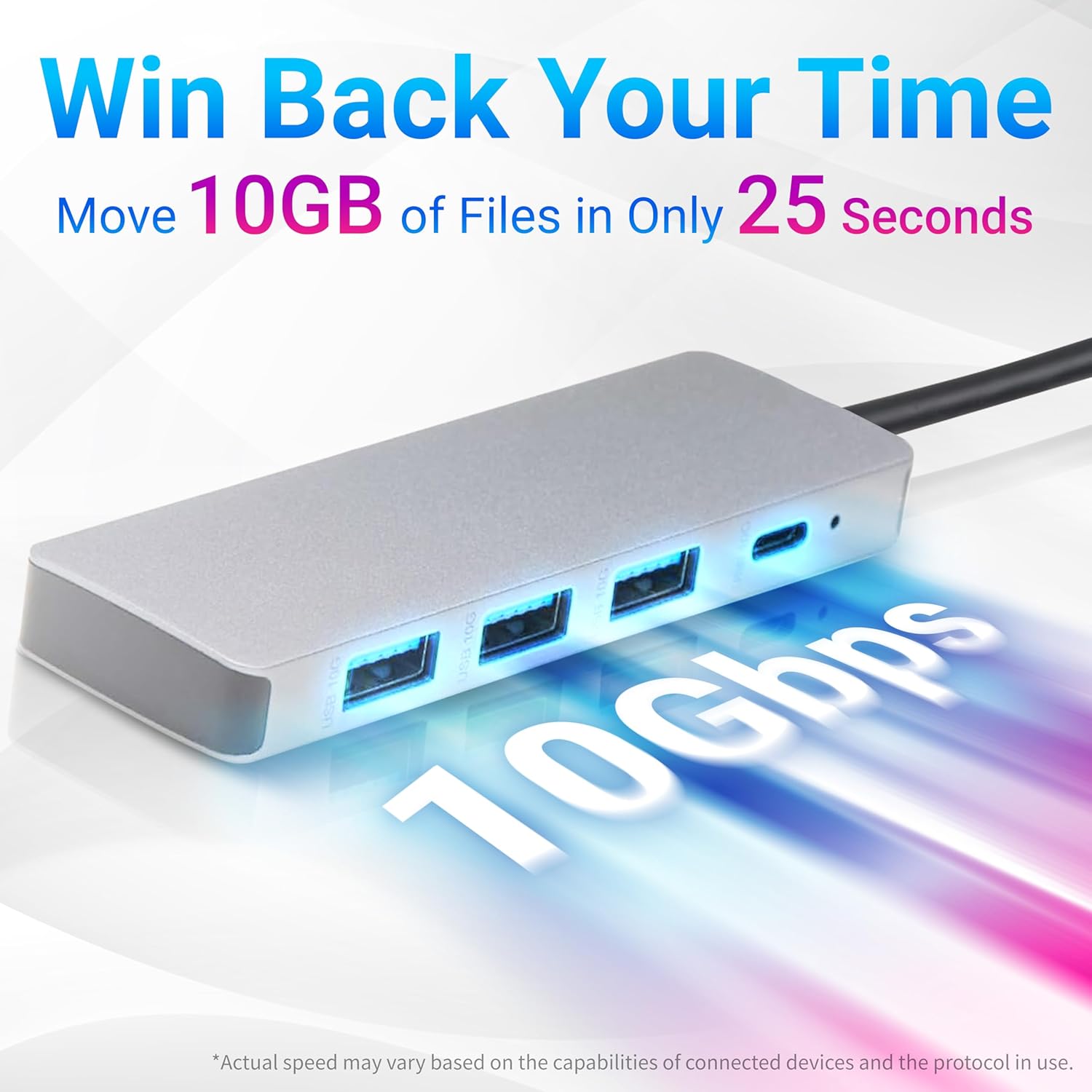  USB 3.2/3.1 Gen 2 Multiport USB C Hub Dock, 10Gbps, USB-C to 1xUSB-C/3xUSB-A