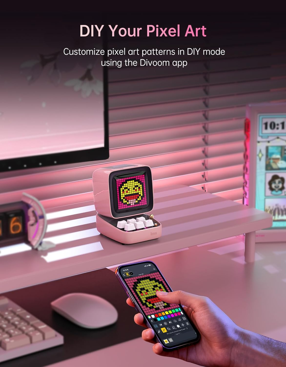 💥HOT Sale | Divoom Ditoo Retro Pixel Art Bluetooth Speaker 🎵 App Controlled Gaming Desk Decor Gift ✨