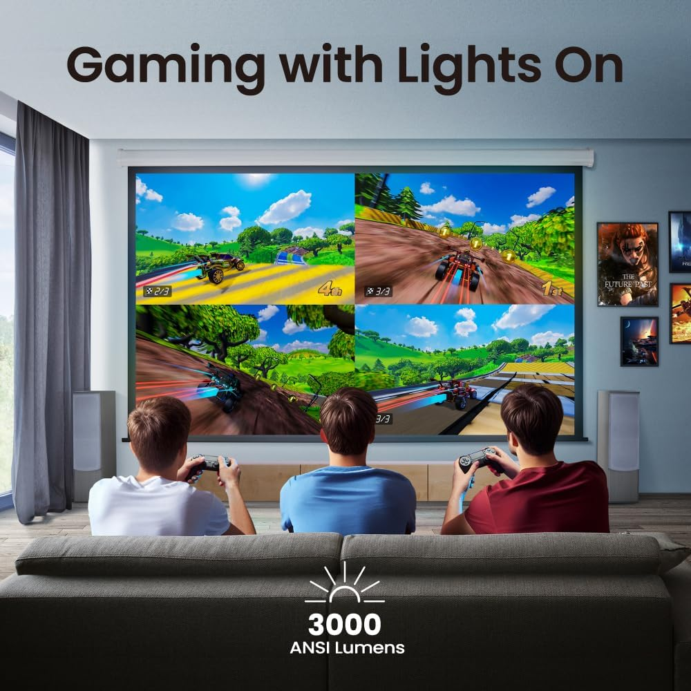 🏆WORLD CUP CARNIVAL💥4K HDR Movie Gaming Projector - Best Price High Lumens Indoor/Outdoor BBQ Party Display with HDMI 2.0 & Built-In Speakers ⚡