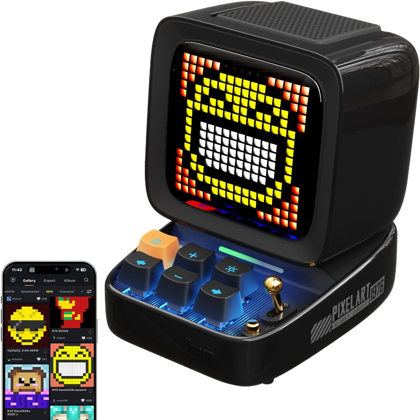 💥HOT Sale | Divoom Ditoo Retro Pixel Art Bluetooth Speaker 🎵 App Controlled Gaming Desk Decor Gift ✨