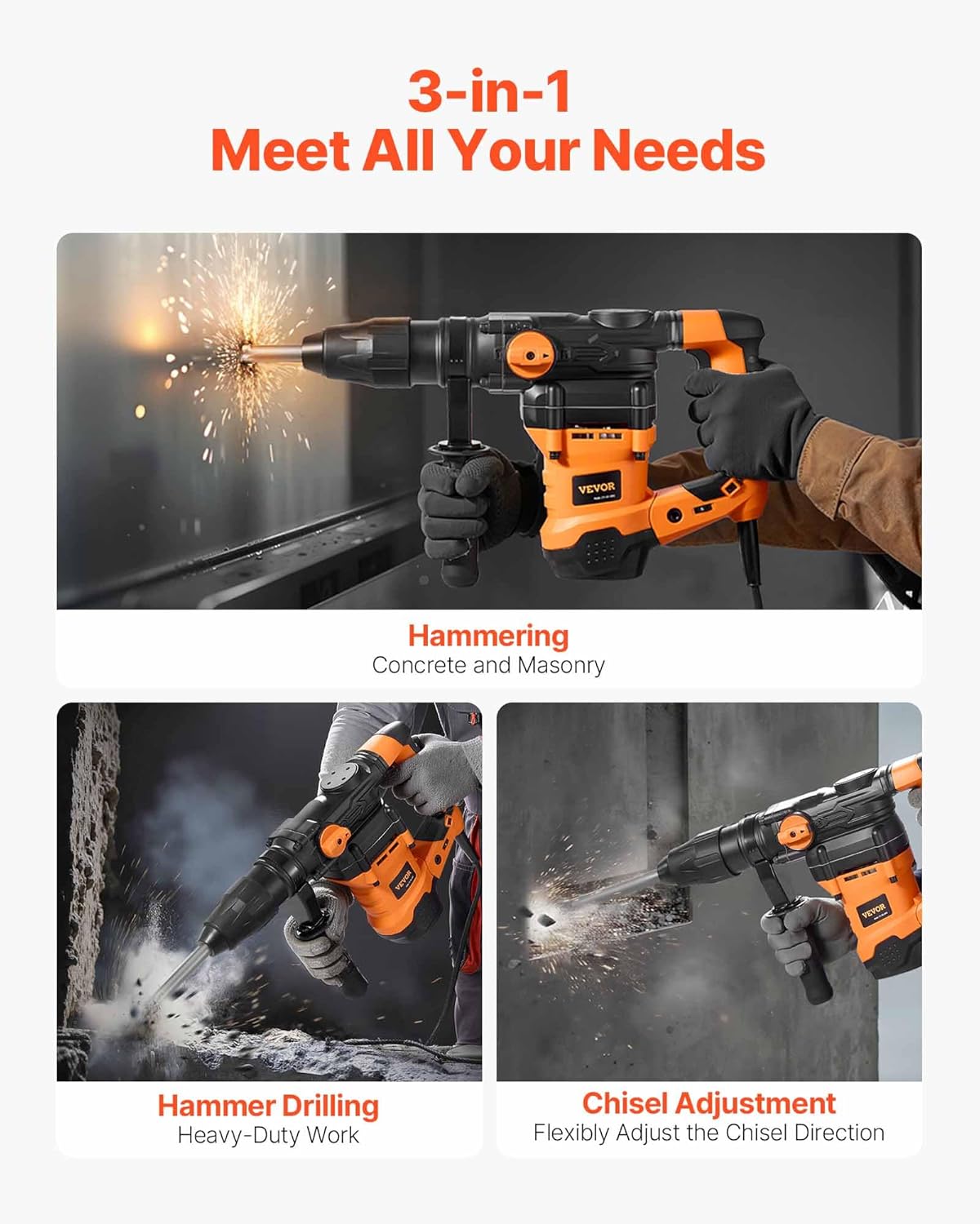 🔥Summer Sale🔥VEVOR SDS-Plus Rotary Hammer Drill