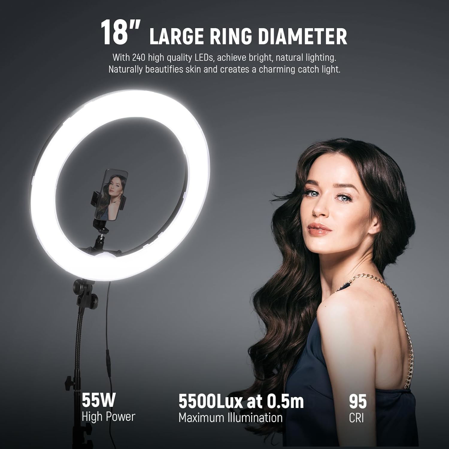 🚀✨ NEEWER Ring Light 18inch Kit – Professional, Ultra-Bright, Dimmable, Studio-Quality Lighting Kit 💡📸