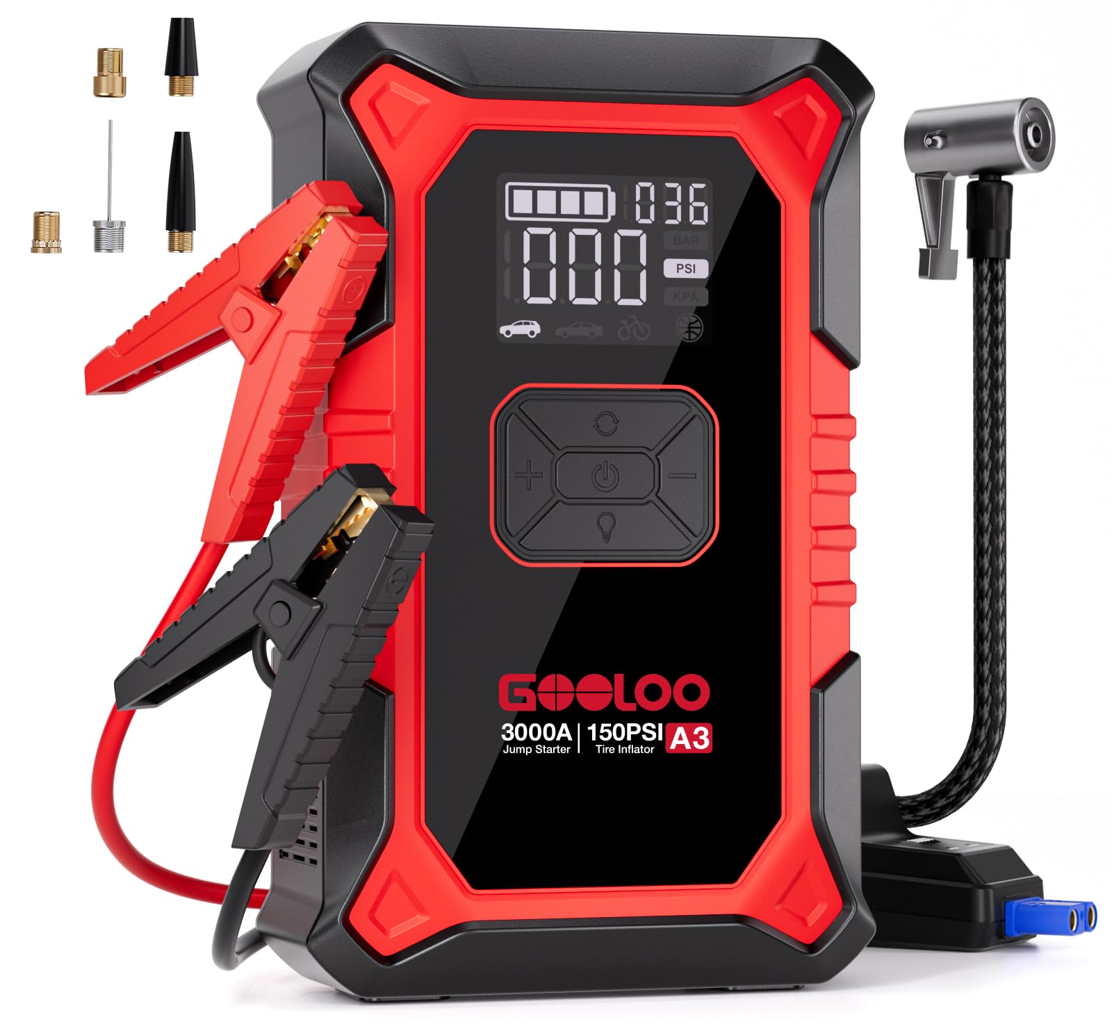 GOOLOO A3 Jump Starter with Air Compressor