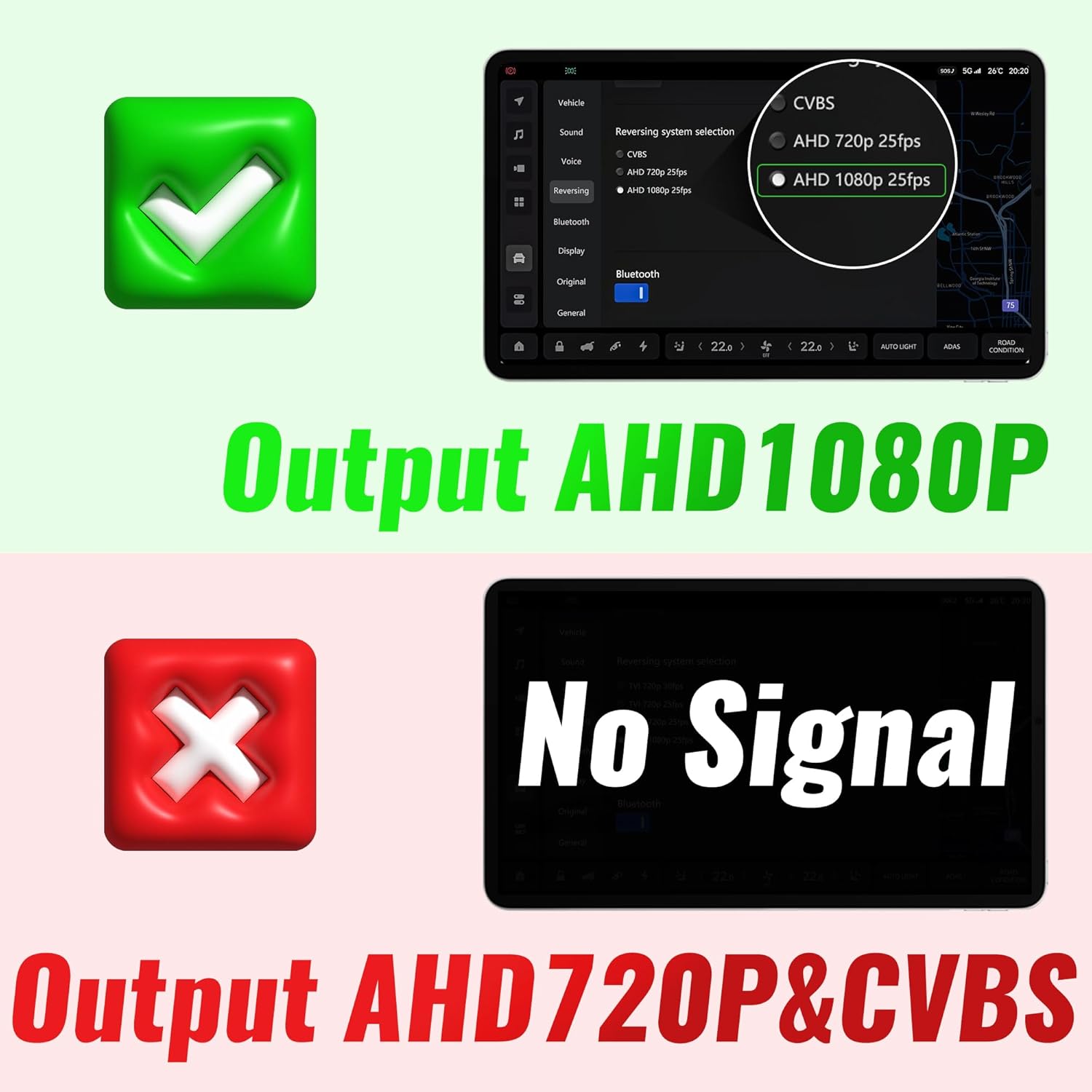 1080P Backup Camera for Car,170 Degree Wide Angle Rearview Reversing