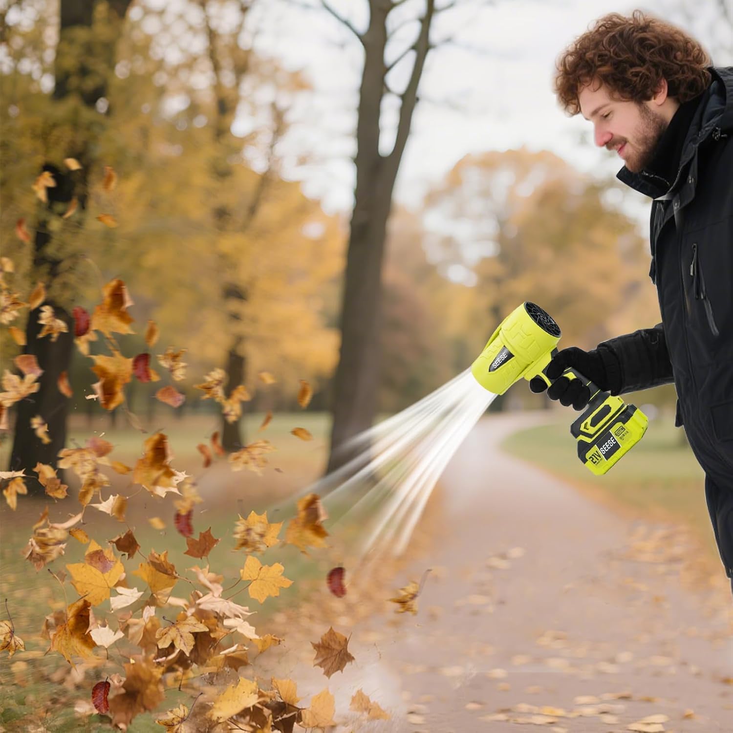 Buy one get one free-SEESE Cordless Leaf Blower Violent TurboFan 
