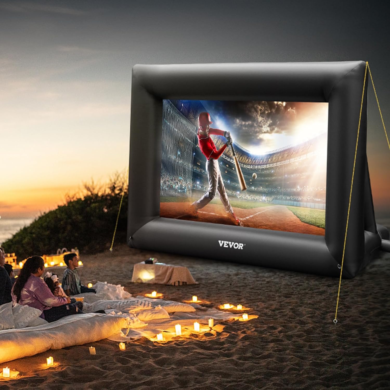🔥LAST DAY 60% OFFVEVOR Inflatable Projector Screen for Outdoor Use with 350W Air Blower