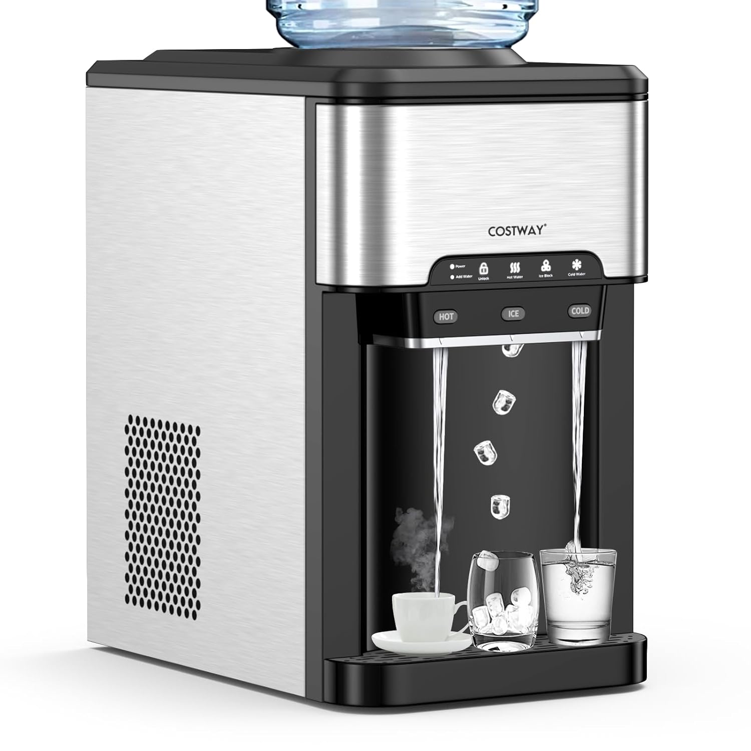 💧3-in-1 Countertop Ice Maker & Hot/Cold Water Dispenser