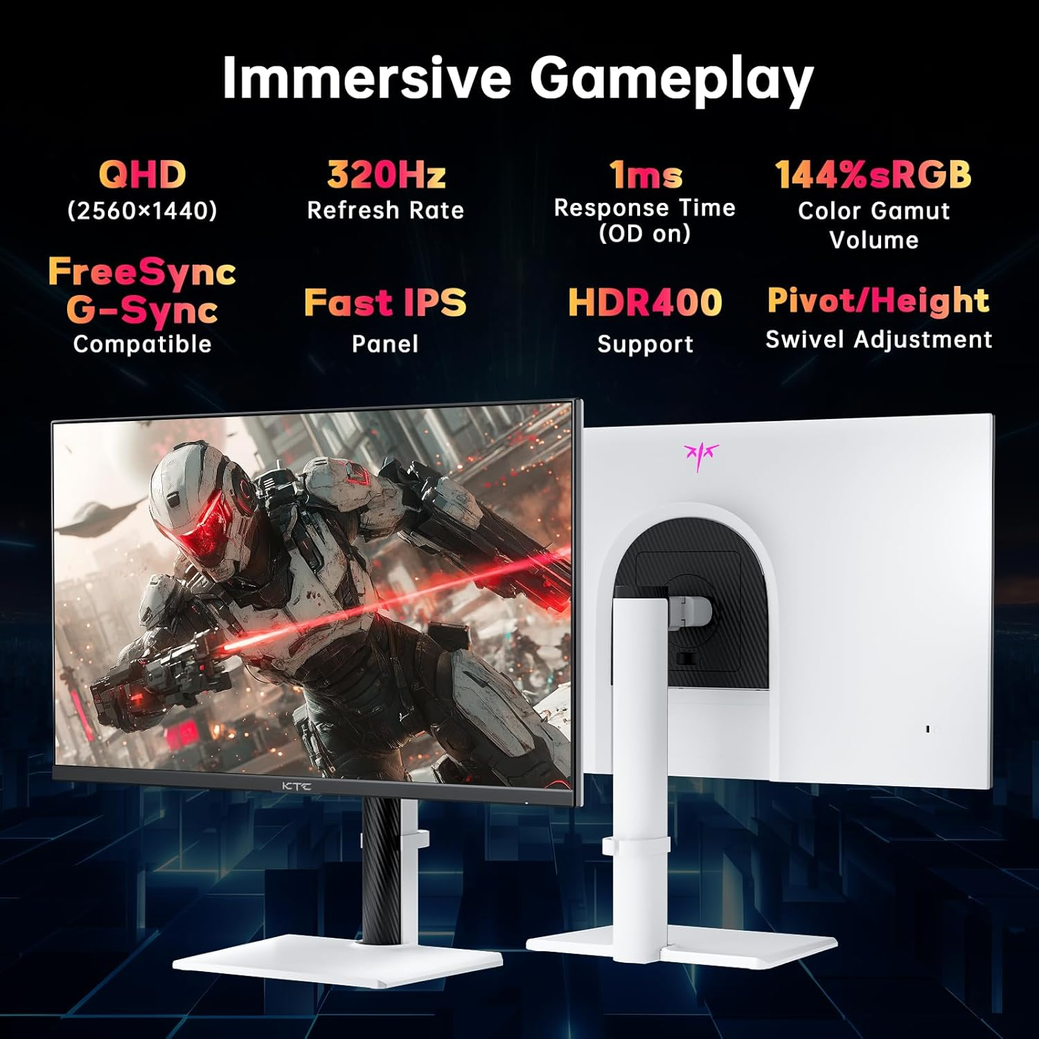 🎮 LIMITED TIME OFFER- 27 Inch Ultra-Fast 320Hz Gaming Monitor [Various Hz/Specs Available] - 1440P QHD Fast IPS Computer Screen with Adaptive-Sync & HDR400 for PC & PS5 ⚡