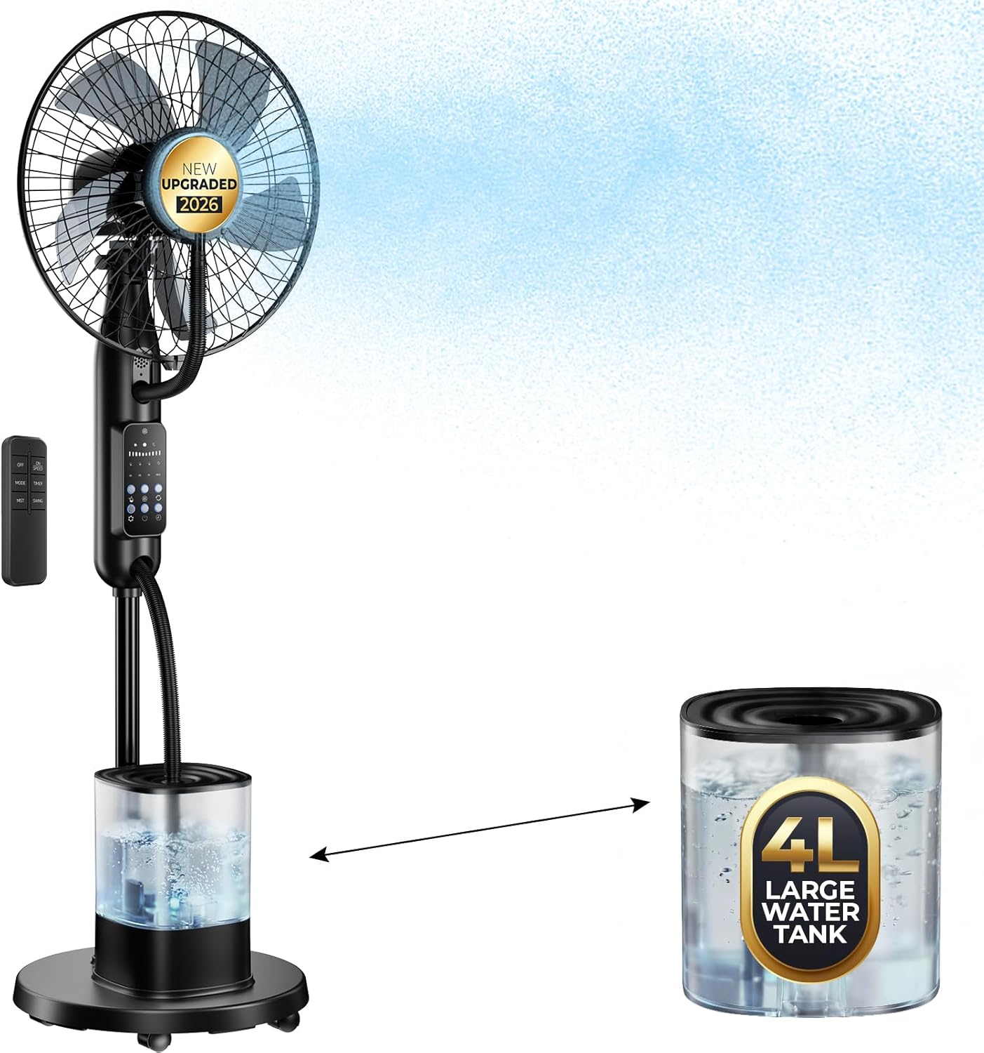 #Mist Indoor Outdoor Pedestal & Table Fan With Water Tank
