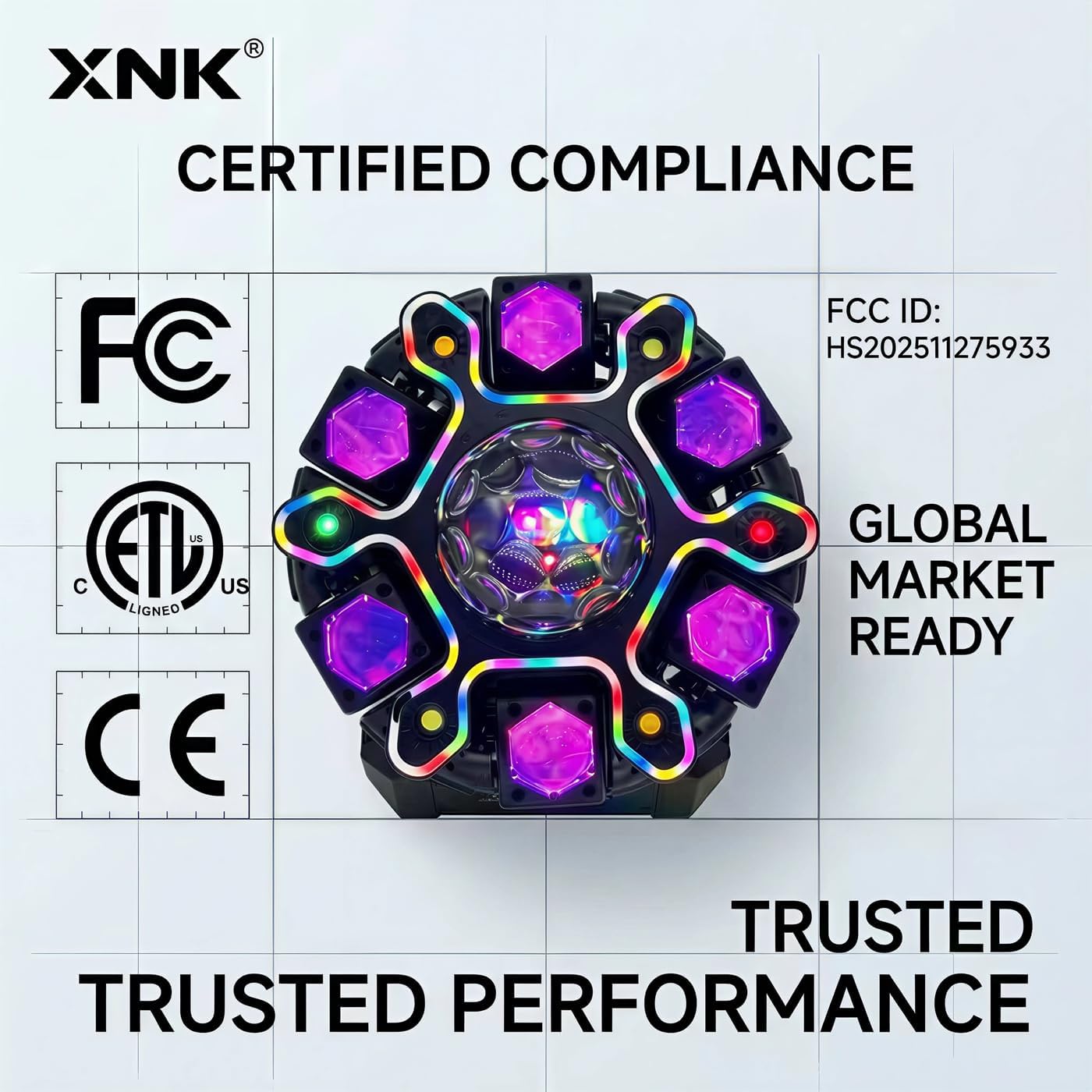 XNK Moving Head DJ Light 12-Arm RGBW Stage Light