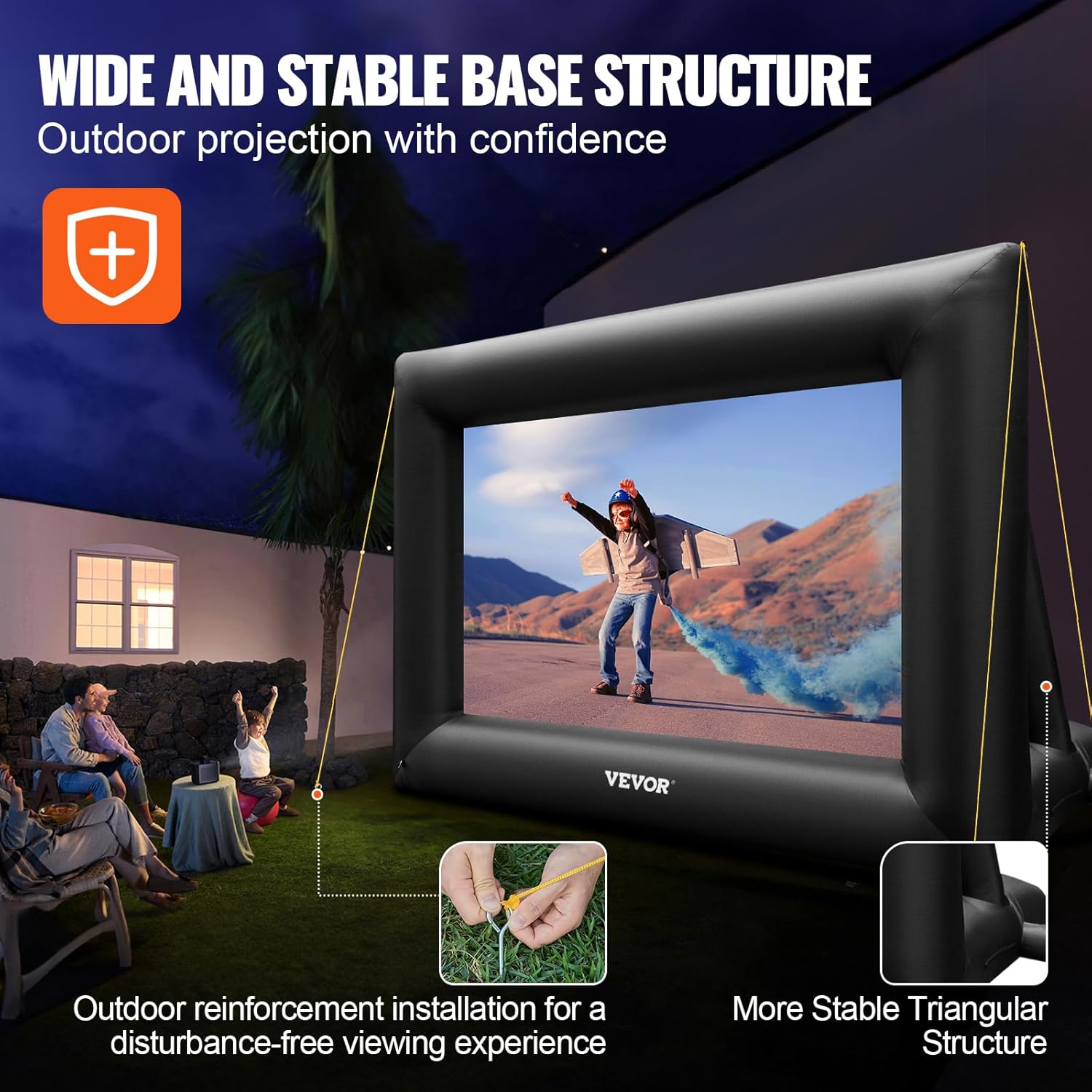 🔥LAST DAY 60% OFFVEVOR Inflatable Projector Screen for Outdoor Use with 350W Air Blower