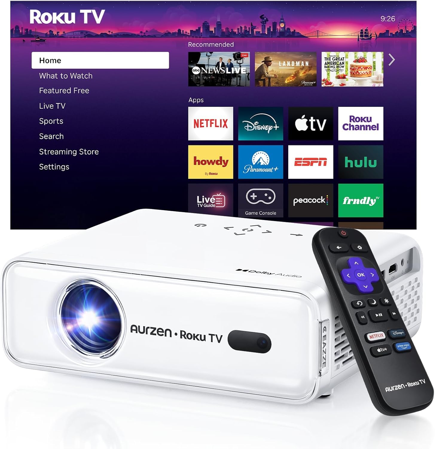 🏆2026 FIFA World Cup🏃‍♂️‍➡️⚽ Aurzen EAZZE D1 Smart Projector