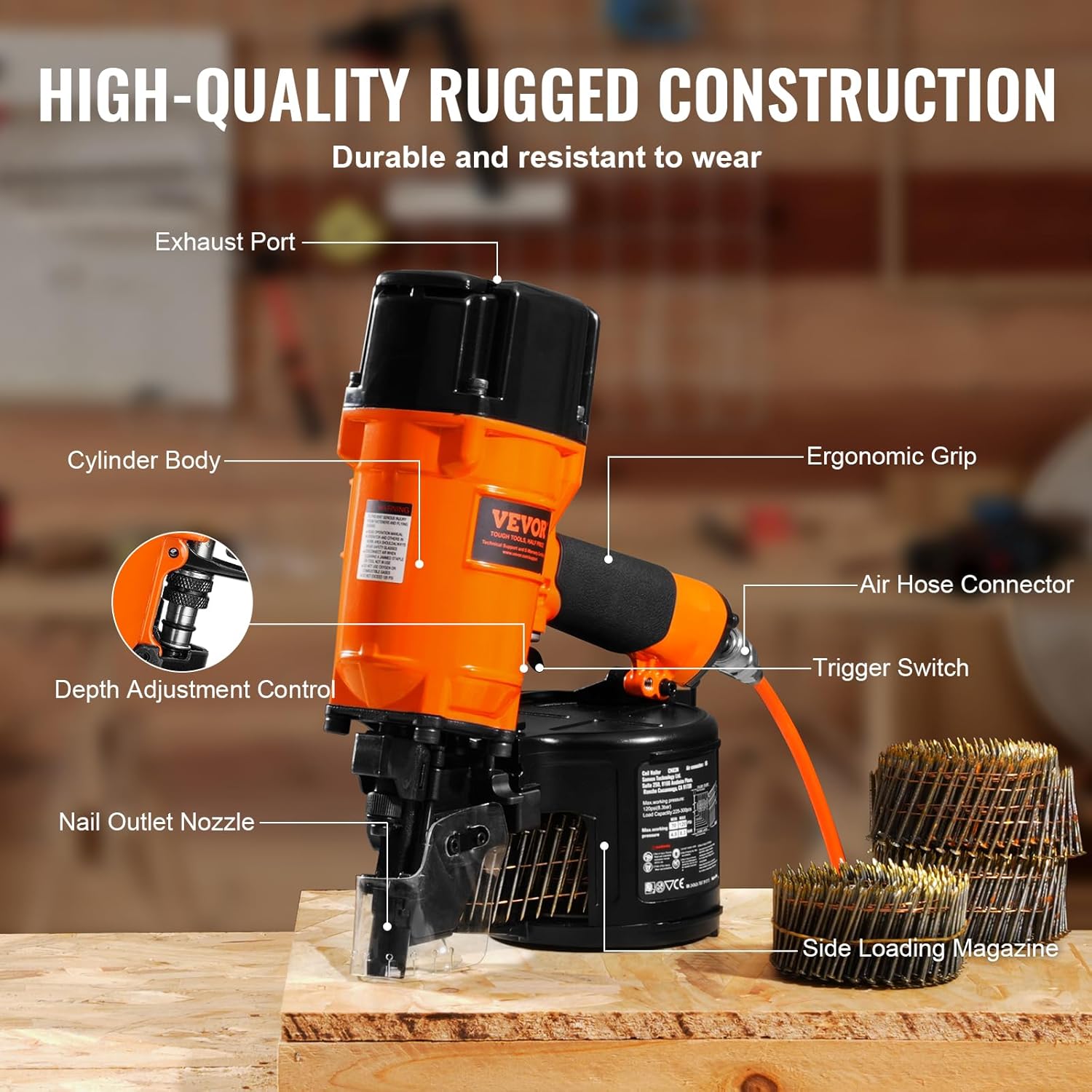 🔥Summer Sale🔥VEVOR Coil Siding/Framing Nailer