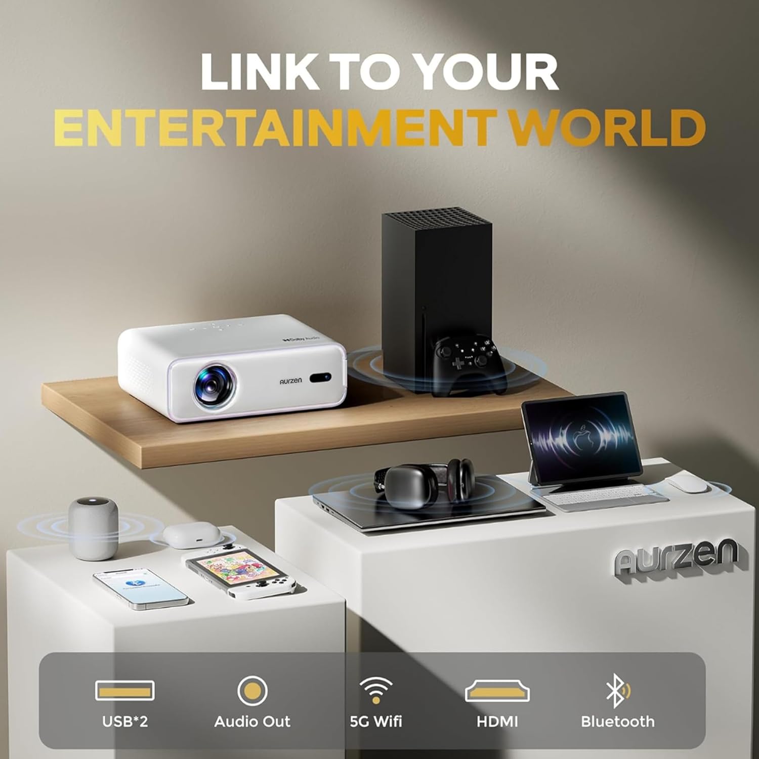 🏆2026 FIFA World Cup🏃‍♂️‍➡️⚽ Aurzen EAZZE D1 Smart Projector