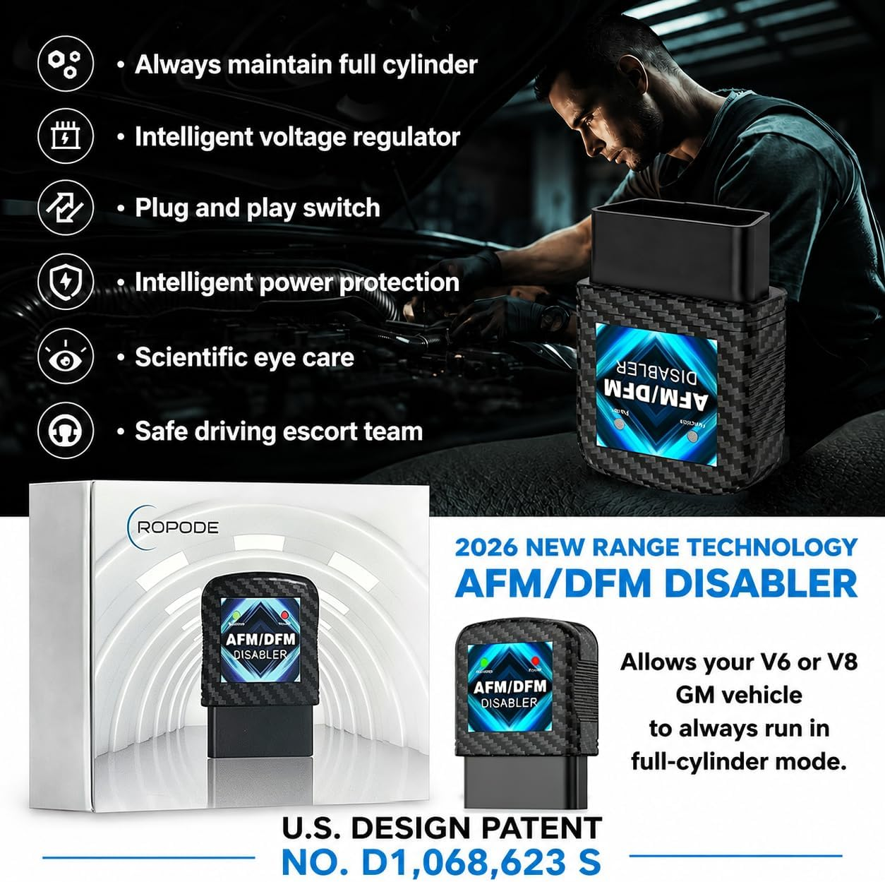 🎉 [SPECIAL OFFER] Carbon Fiber AFM/DFM Disabler Device, Keeps Full V8 V6 Power for Cadillac Escalade Tahoe GMC Sierra - Save $50 Today! 💰
