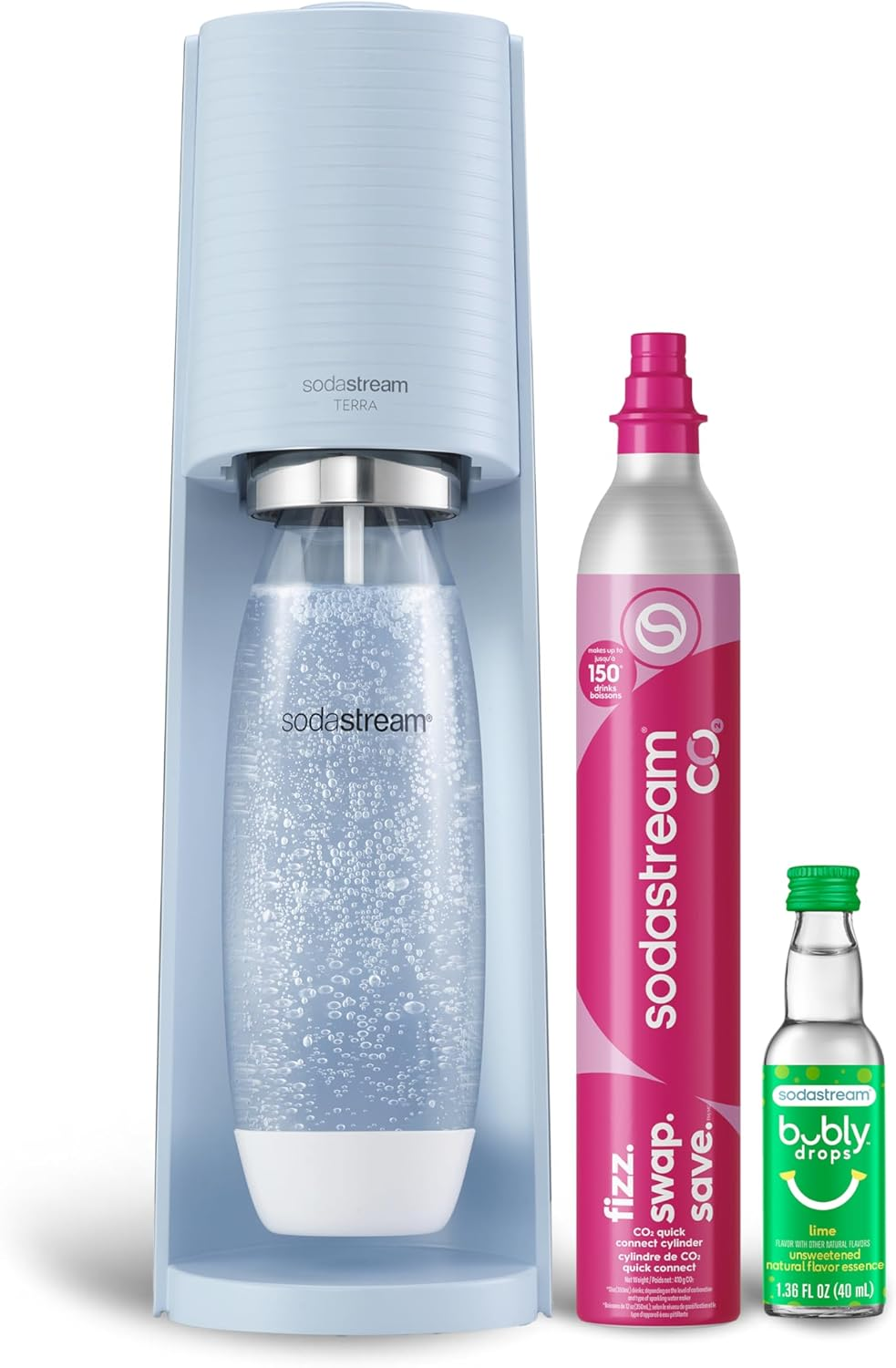 ⚡ [Flash Sale] SodaStream Terra Sparkling Water Maker Bundle with 3 x 60L Quick Connect CO2 Cylinders
