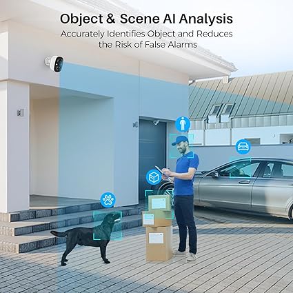 Security Cameras Wireless Outdoor Indoor, 2K Battery Powered WiFi Camera for Home Security