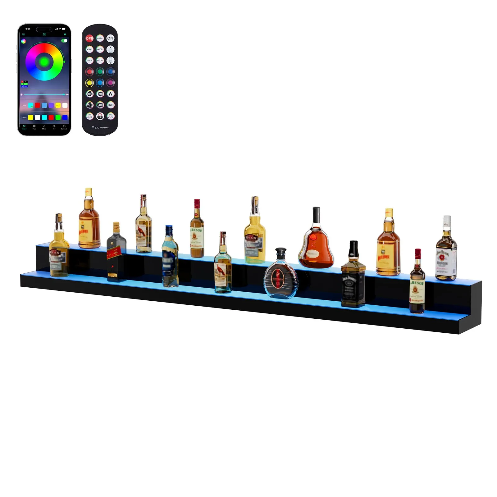[Spring Clearance] Premium Acrylic LED Liquor Display | Smart App-Controlled Ambient Bar Shelf