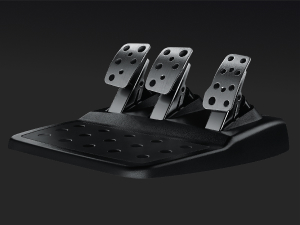 zoom of the pedals of G29 racing wheel for playstation