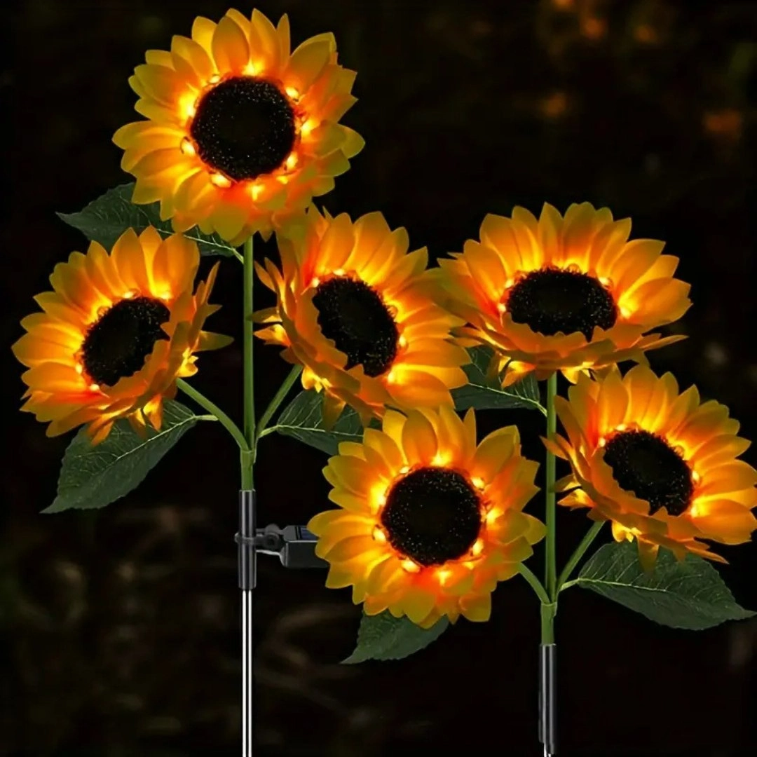 ⏰Last Day $29.98 - 3 PACK☀️Solar Powered LED Sunflower Garden Lights 🌻