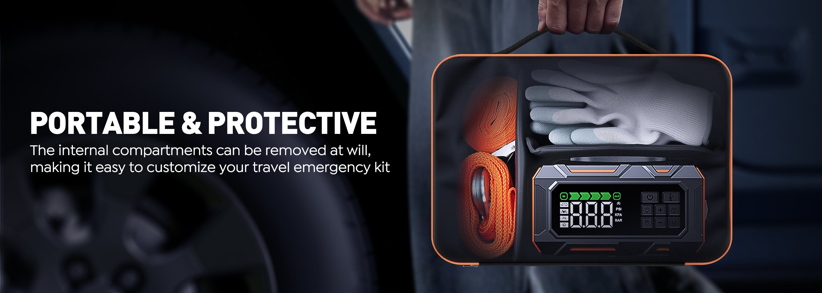 Buture Beta09 portable and protective storage bag with removable compartments for customizing your travel emergency kit.