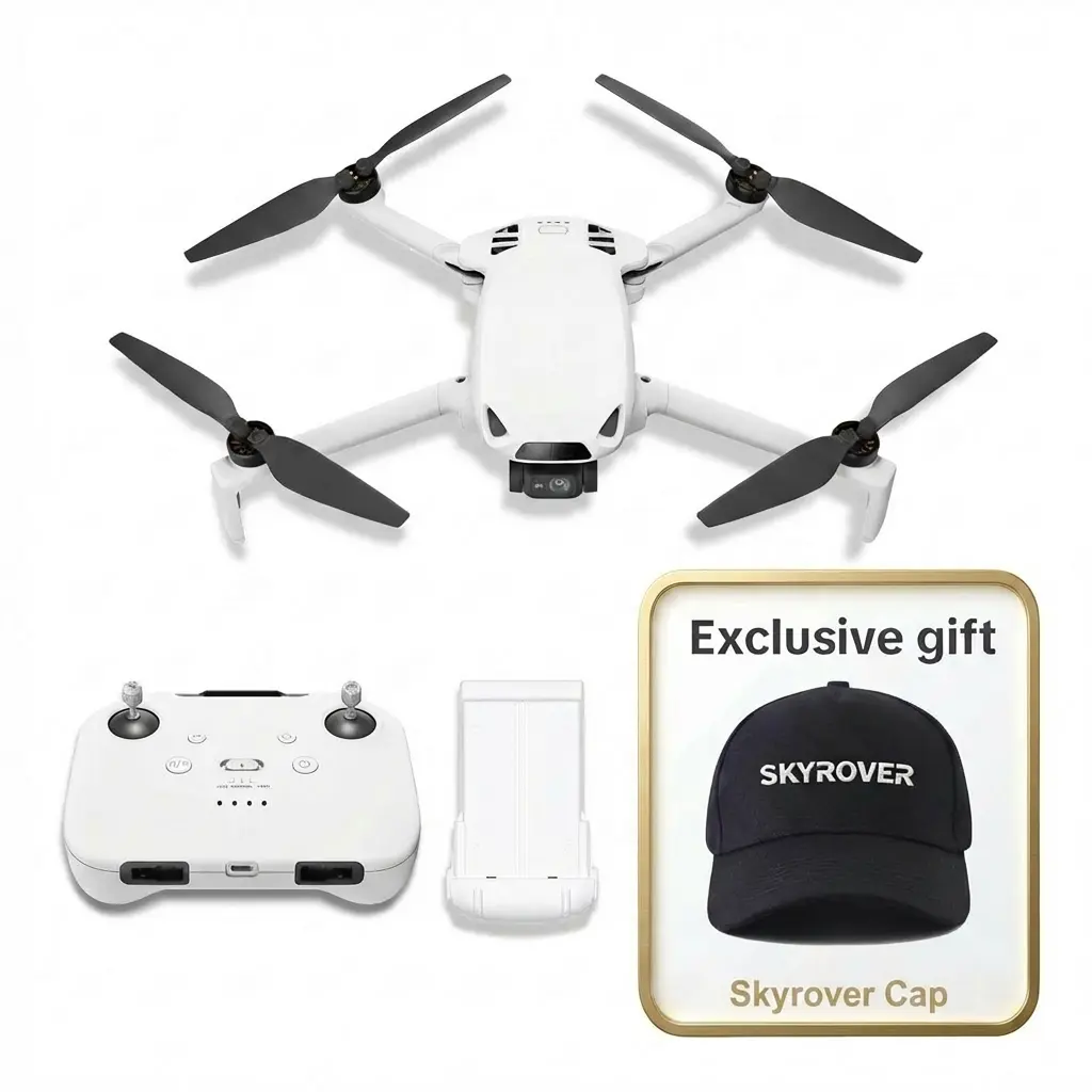 🛒BEST SELLER🚀Skyrover S1 Mini Drone with Camera 4K/60fps Video, 3-Axis Gimbal Stabilization, 40-Min Flight Time, Under 249g, Auto Track, S1-1