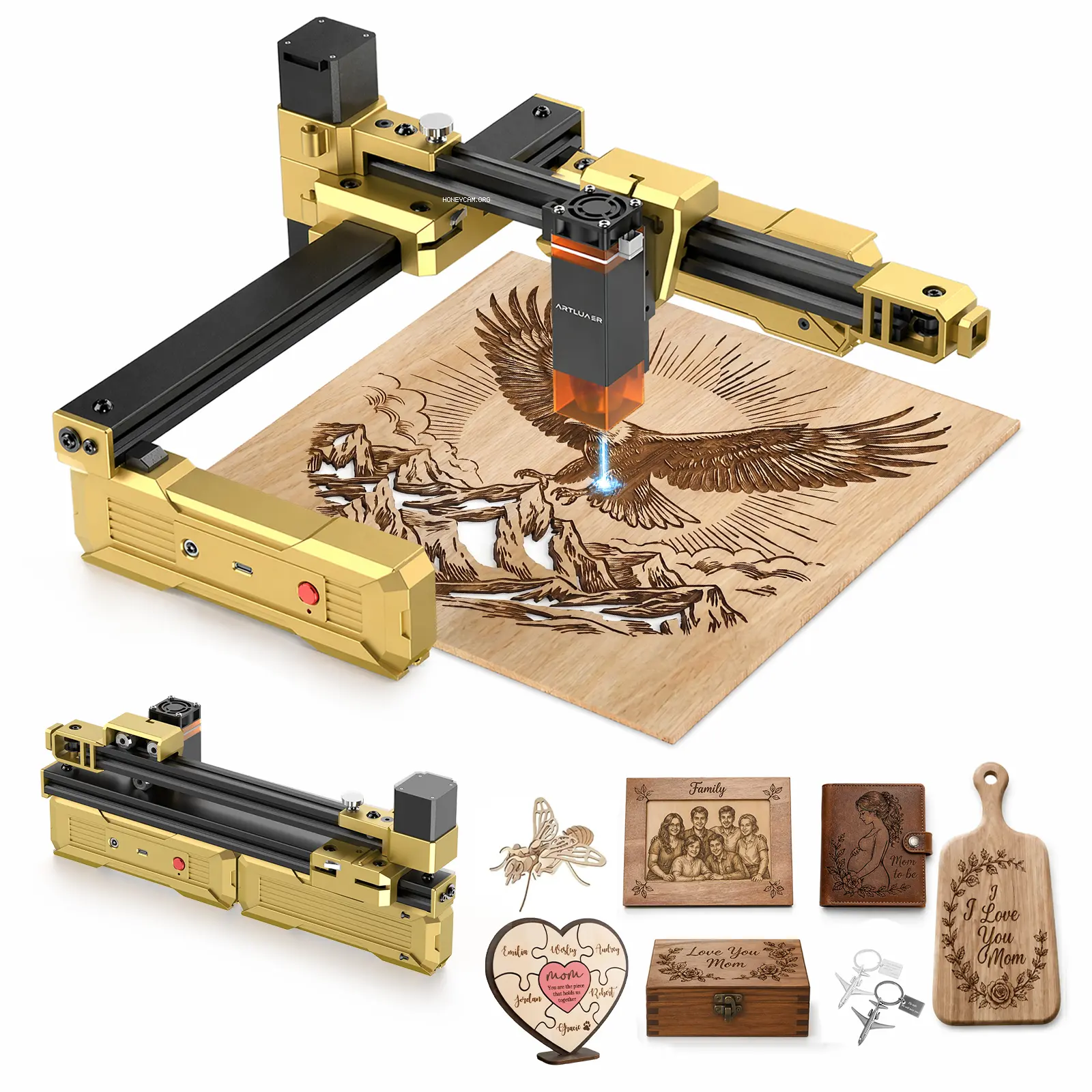 Artilume T1 Foldable Laser Engraver, No Assembly Required, Portable Use Anywhere