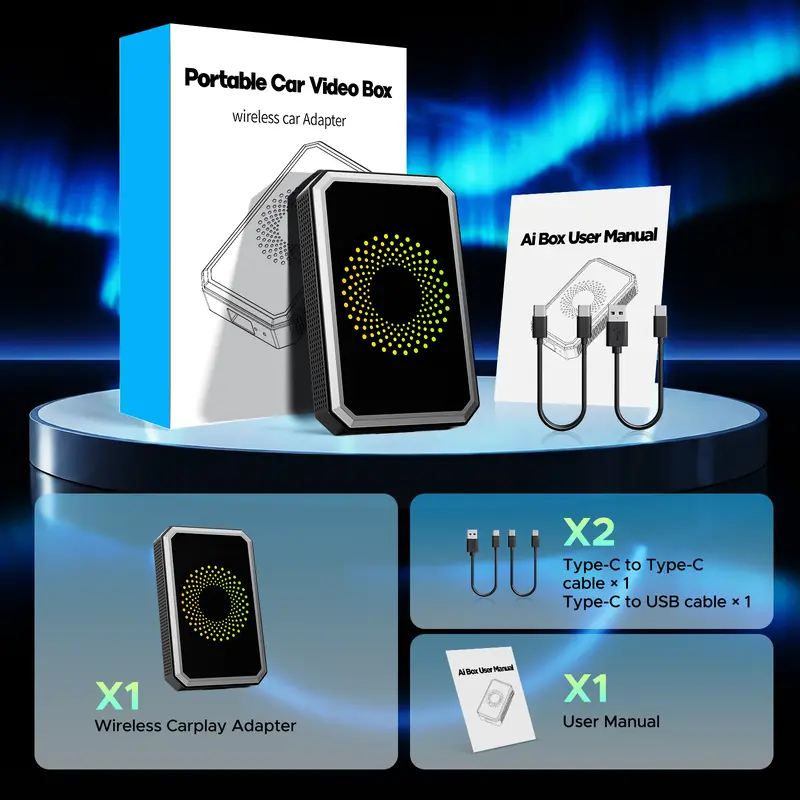 【New Release】LAMTTO 2026 Wired CarPlay to Wireless Adapter - Built-in Android System for Netflix/YouTube/TikTok - ONLY for Wired CarPlay/AA Vehicles - NOT for Wireless CarPlay | Summervibes Car Video Players