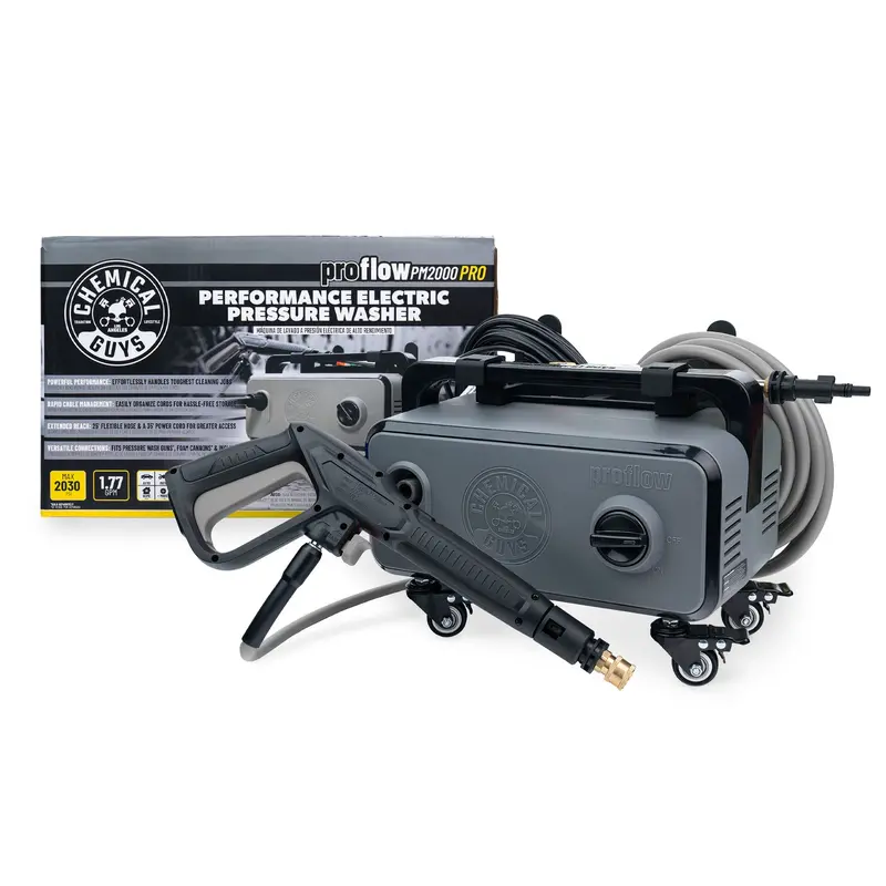 【PRICE SLASH】Guys ProFlow PM2000 Pro Electric High Pressure Washer - 2030 PSI, 1.77 GPM, Compact Lightweight Portable Design, Spray Gun, 4 Nozzles, Hose & Wand Pressure Washer Accessories for Auto Detailing, Home Cleaning, Portable Pressure Washer