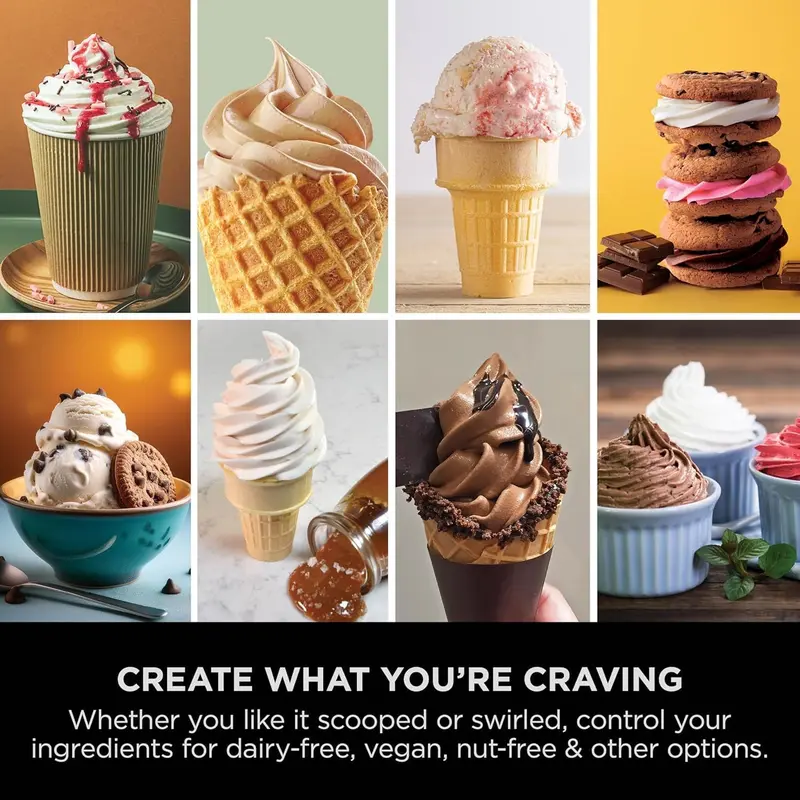 【Double Discount】Ninja CREAMi Scoop & Swirl 13-in-1 Ice Cream Maker, Gelato, Sorbet & Frozen Yogurt Machine, Includes Two 16 oz 2-in-1 Pints