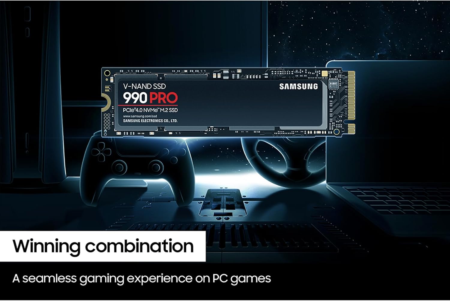 Father's Day Limited-Time Sale -- Samsung 990 PRO SSD, M.2 2280 Internal Solid State Drive, Serial Number Included. Read speeds up to 7,450 MB/s for high-end computing, gaming, and heavy-duty workstations.