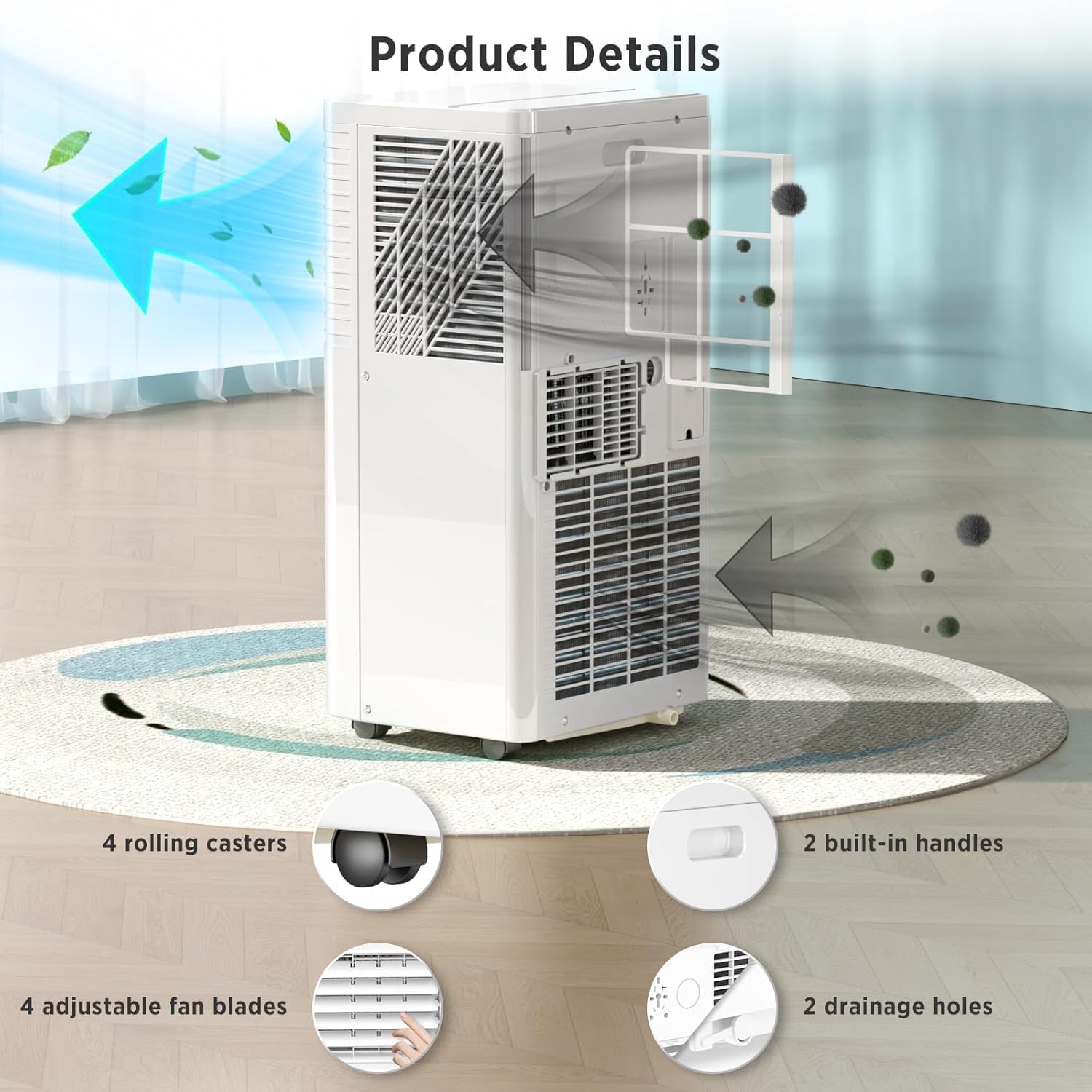 Father's Day Sale – COWSAR 10,000 BTU Portable Air Conditioner | Covers up to 450 sq. ft., 4-in-1 Multifunctional Design