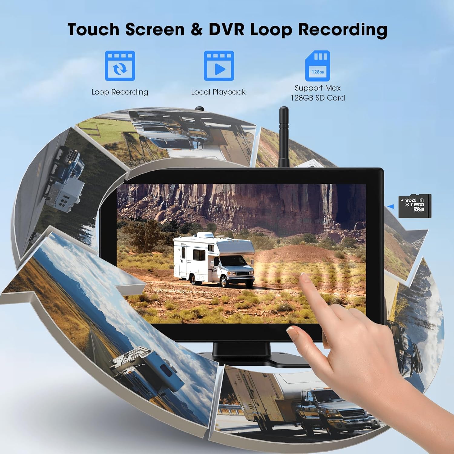 💥Special Offers 4 Magnetic Solar Wireless Backup Camera HD 1080P 10.1" 1 Min Magnetic Easy Install No Wiring 4 Split Recording Monitor 15,000mah Solar Battery for Truck,Rv,Tractor,Camper,Trailer