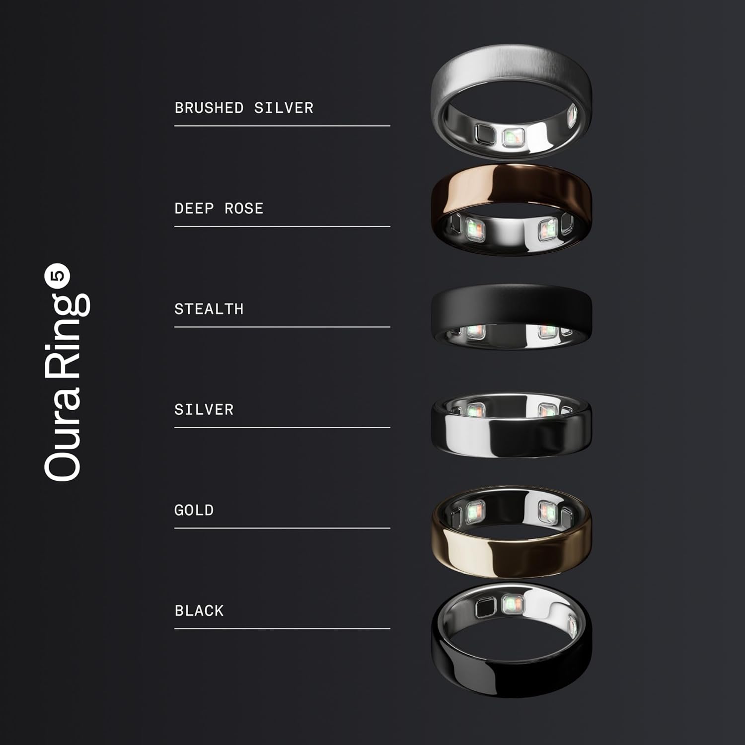 💥Special Offers Oura Ring 5 - Black - Size 6 - World’s Smallest Smart Ring - Sleep, Activity, Women’s Health, AI Advisor, 1 Week of Battery Life, Size Before You Buy, Android & iOS Compatible