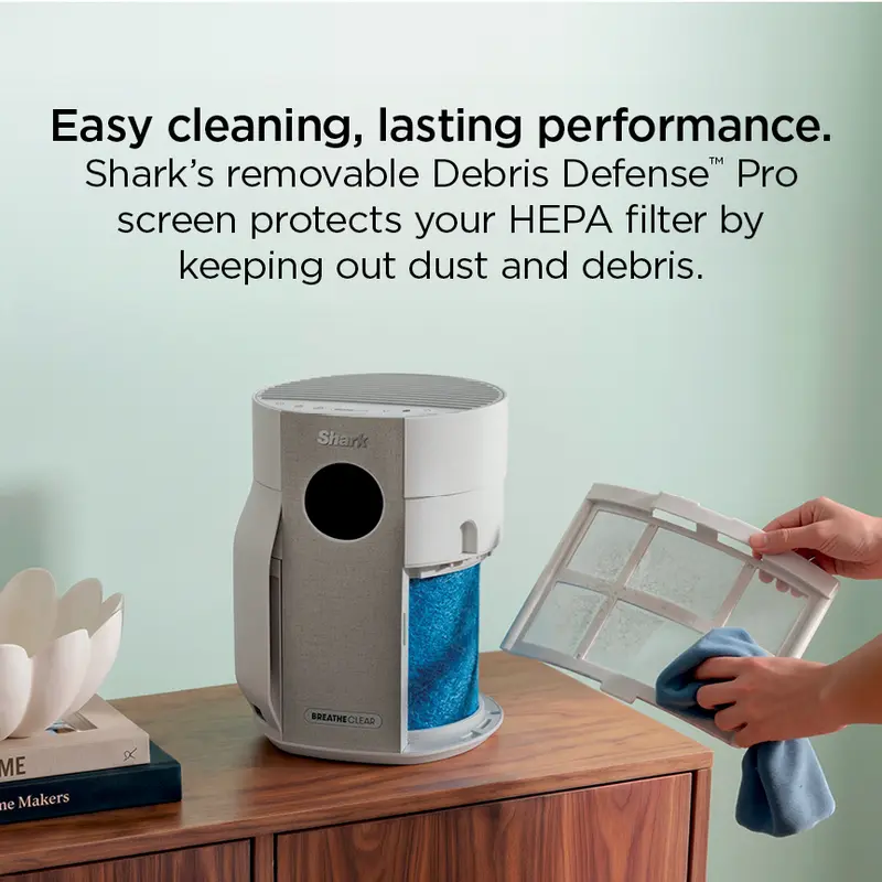 🛒BEST SELLER🚀Shark BreatheClear Compact with NeverChange Air Purifier - HP062