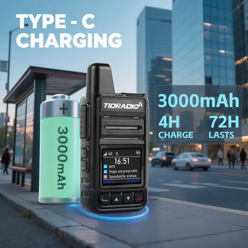 【New Release】TIDRADIO TD-M15 Global POC Radio with 1 Year SIM Card Walkie Talkie Long Range 4G Network 2 Way Radio 5000 KM for Hiking and Camping 3000mAh Battery Clear Audio 4G Signal