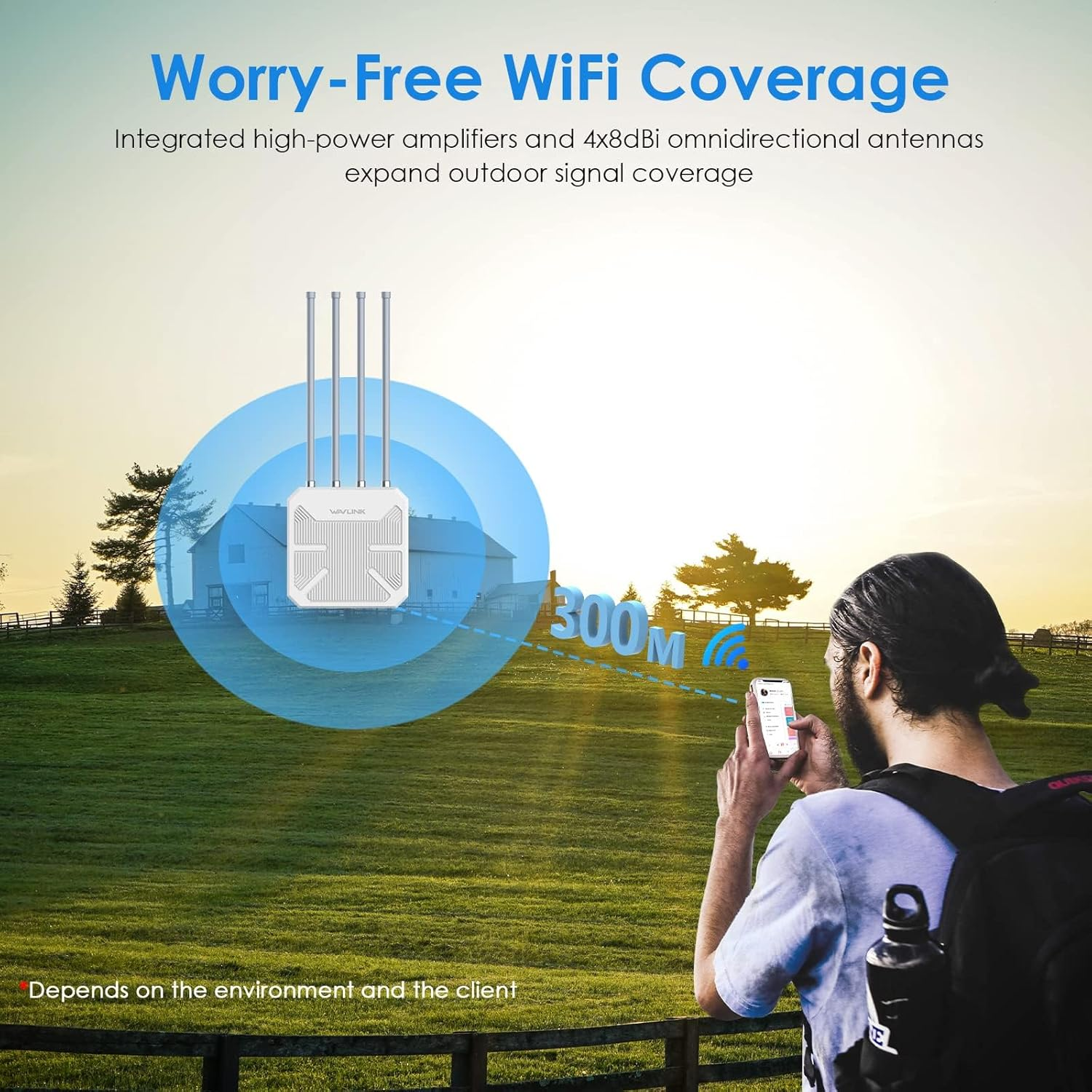 🚐 RV & GARAGE AP | WAVLINK AX1800 Outdoor WiFi 6 Range Extender, IP67 Weatherproof PoE Signal Booster for Heavy Duty 🛠️
