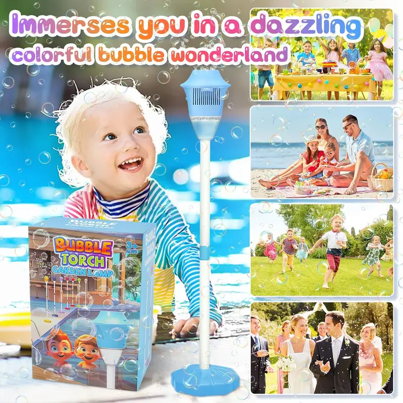 🛒BEST SELLER🚀SEESE Bubble Maker For Kids - Adjustable Height Stand, Auto Blaster with Music, Perfect for Backyard,FunIdeal for Outdoor Parties Holiday gifts