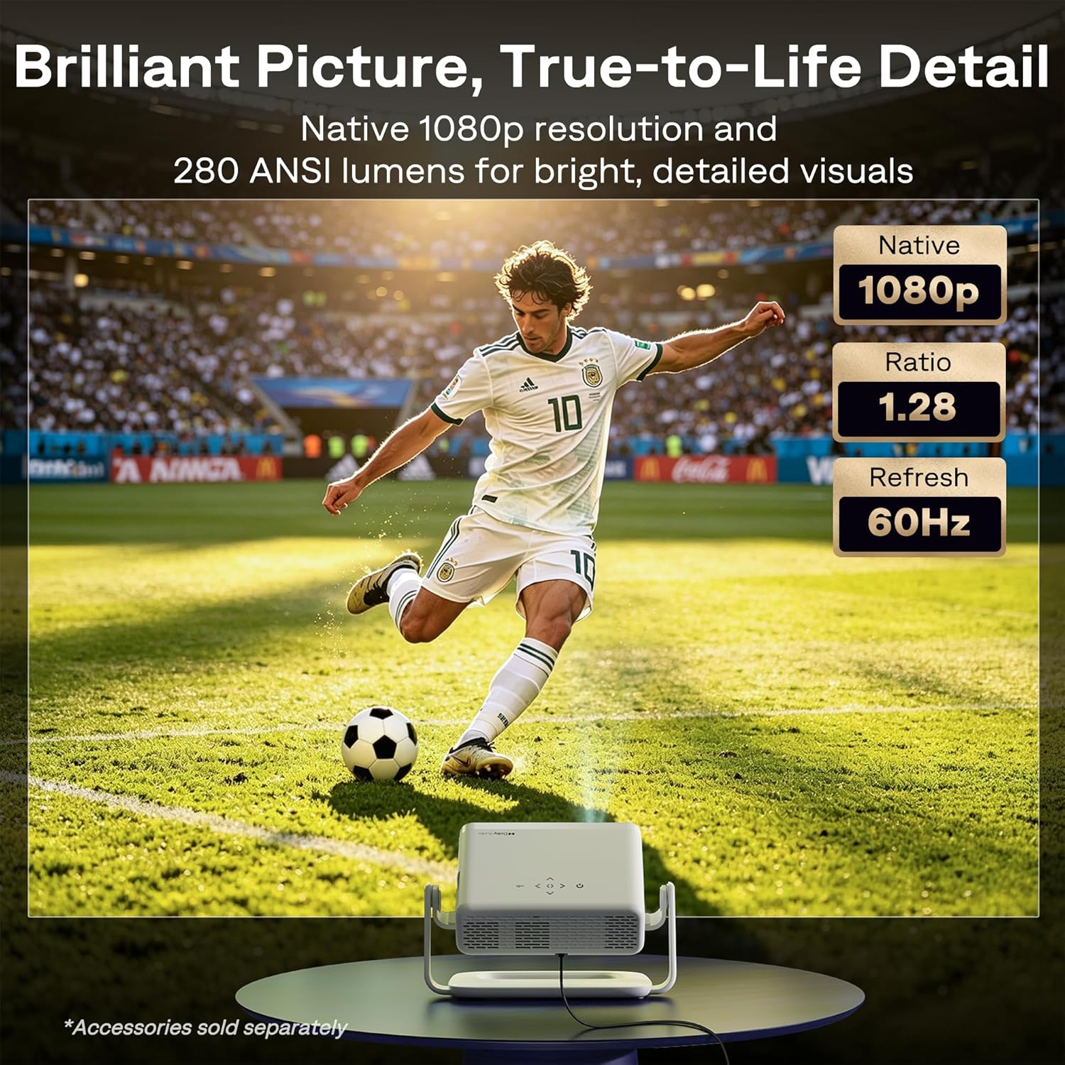 🏆2026 FIFA World Cup🏃‍♂️‍➡️⚽ Aurzen EAZZE D1 Smart Projector