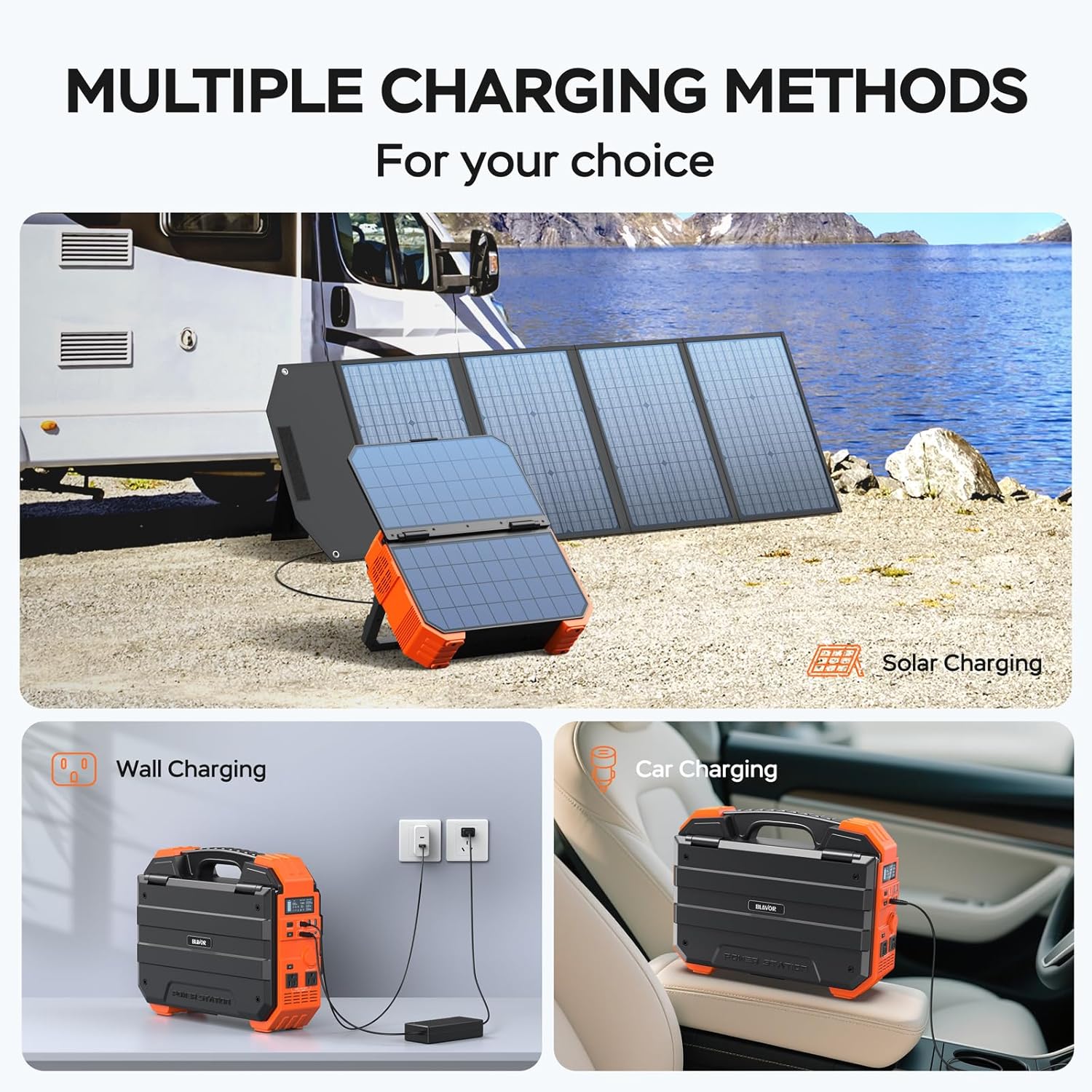 💥 Special Offers⚡BLAVOR Portable Power Station 1600W (Peak 3200W), Built-in Solar Panel, 1024Wh LiFePO4 Battery, 100W USB-C Fast Charge, Solar Generator for Home Backup, Camping, Power Outages & RV