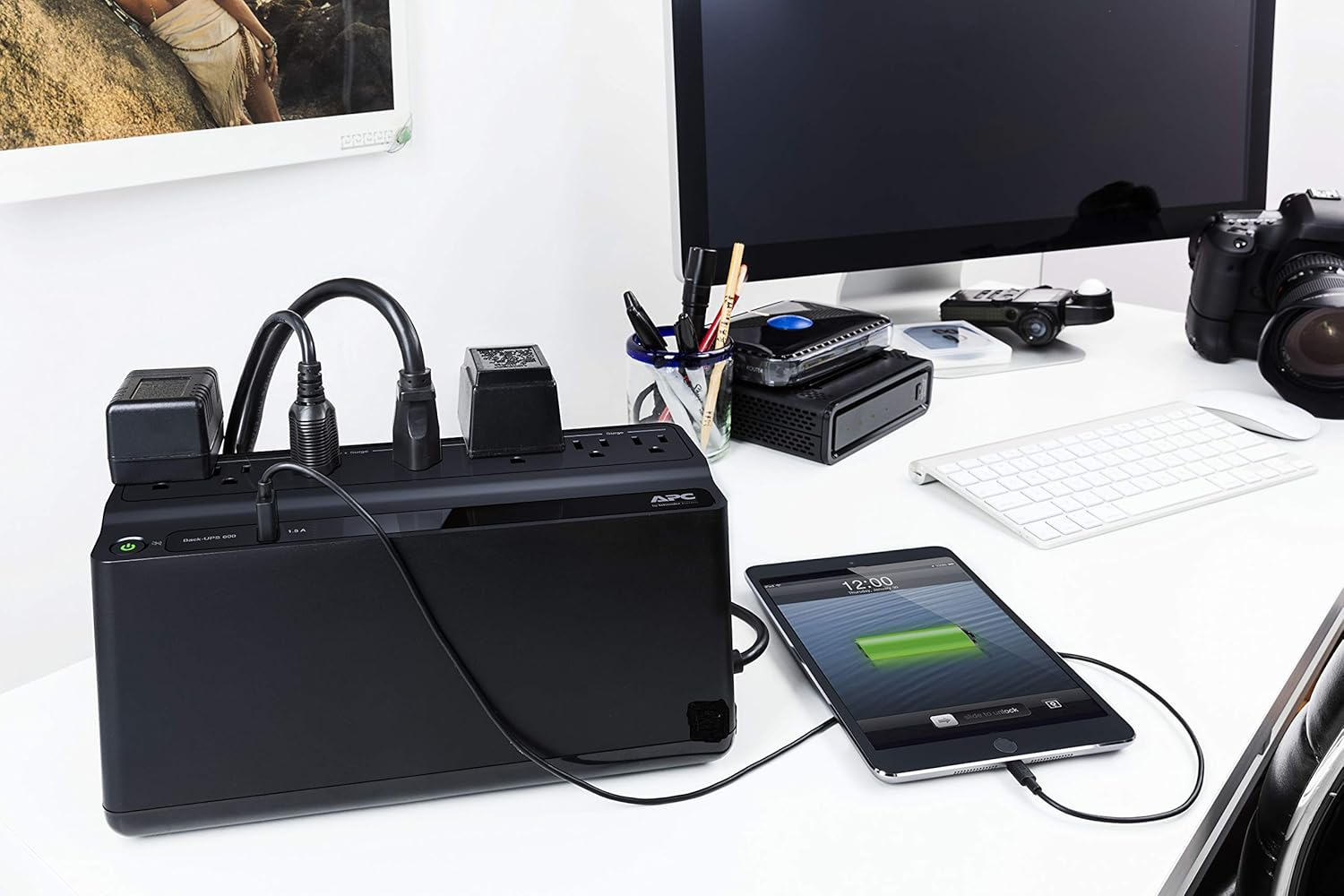 Limited Time Offer: APC 600VA UPS Battery Backup (BE600M1), 330W Uninterruptible Power Supply with 7 Outlets & USB Port, Surge Protector for Computers & Wi-Fi