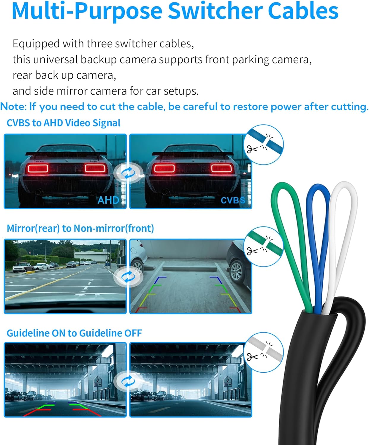 Backup Camera for Cars AHD 1080P 170 Degree Wide View Angle Rear View Camera