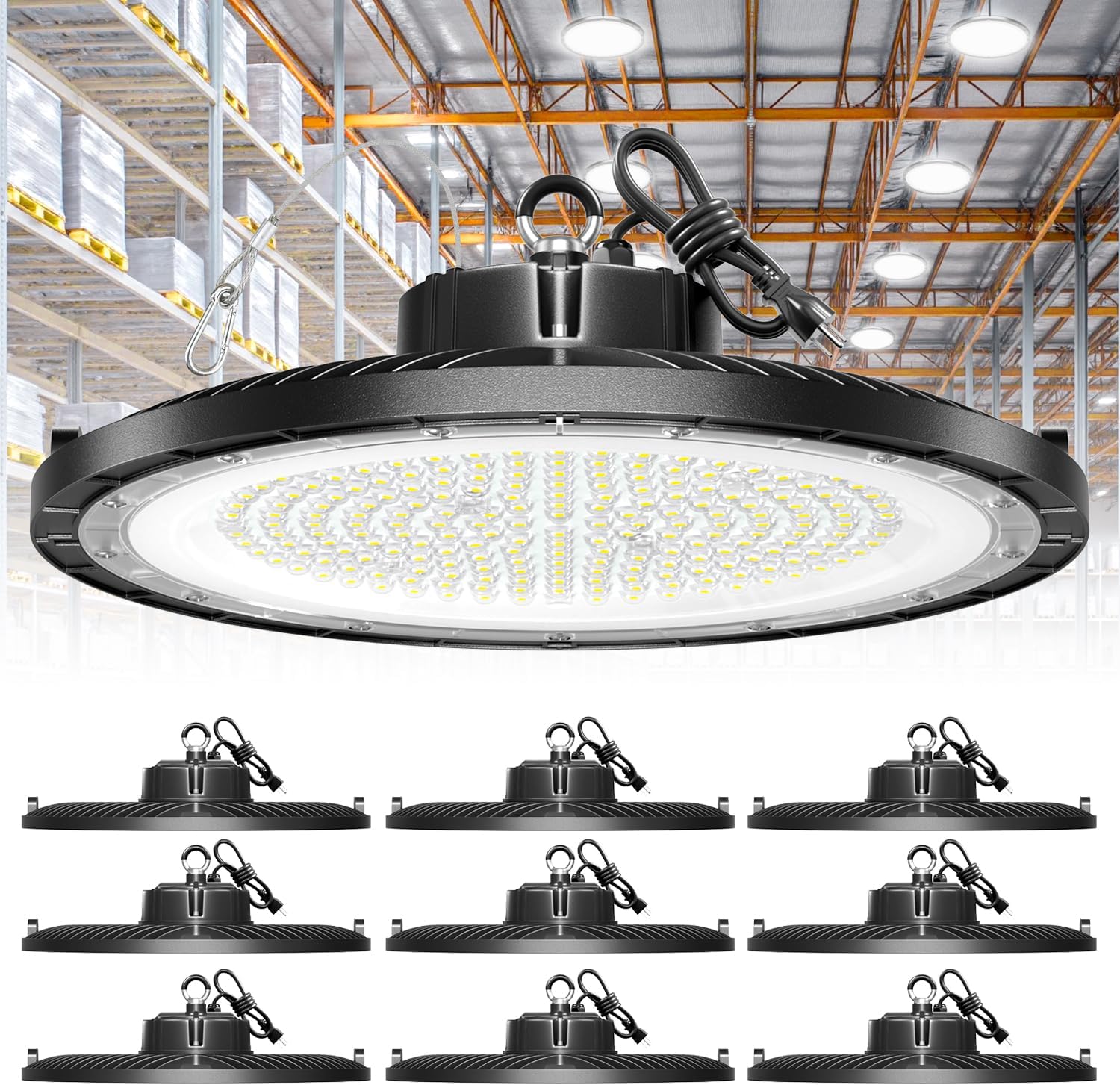 🔥Hot-selling🔥10-Pack UFO LED High Bay Light 250W 37500LM