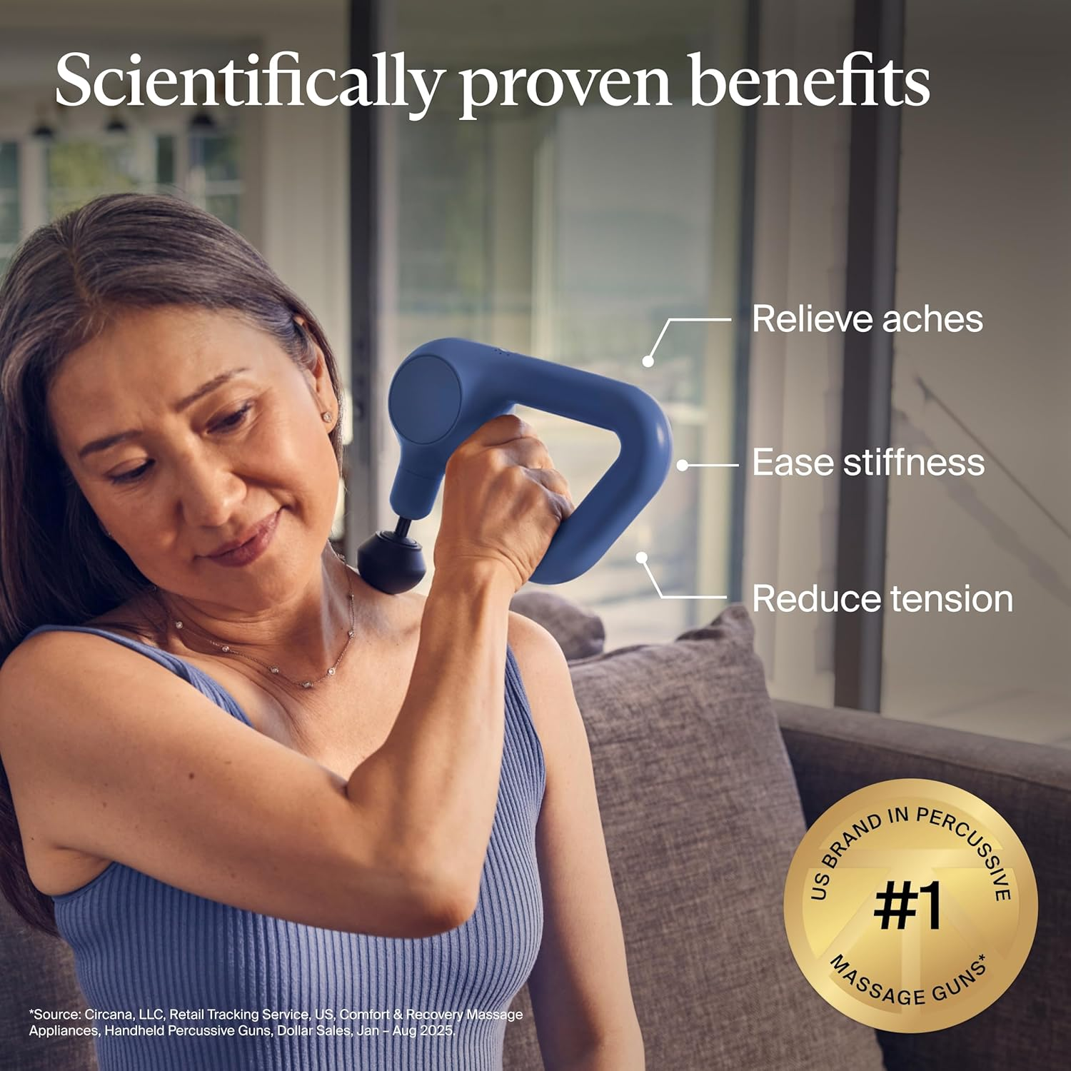 🔥BEST SELLER - 100% QUALITY！Theragun Relief by Therabody, Handheld Percussion Massage Gun, Easy-to-Use Lightweight Personal Massager for Everyday Pain Relief 🛋️ [HOME & TRAVEL]