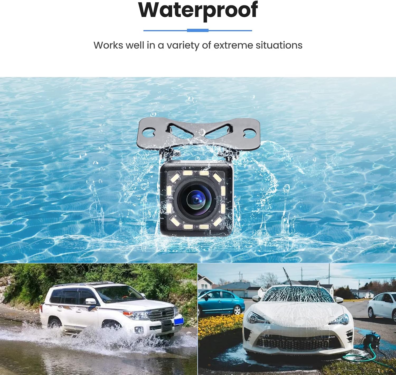 Car Rear View Camera Backup Reverse Camera HD 170° Wide Angle 12 LED Night Vision