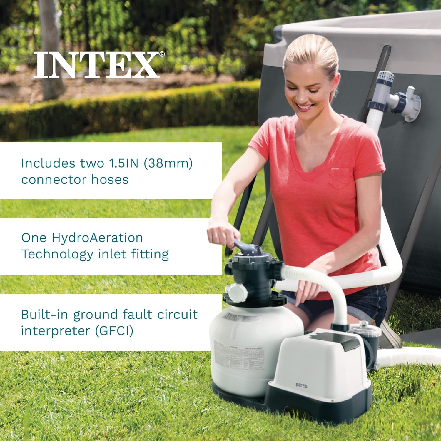 💥Today Only⚡INTEX 2,100 GPH Krystal Clear Sand Filter Pump