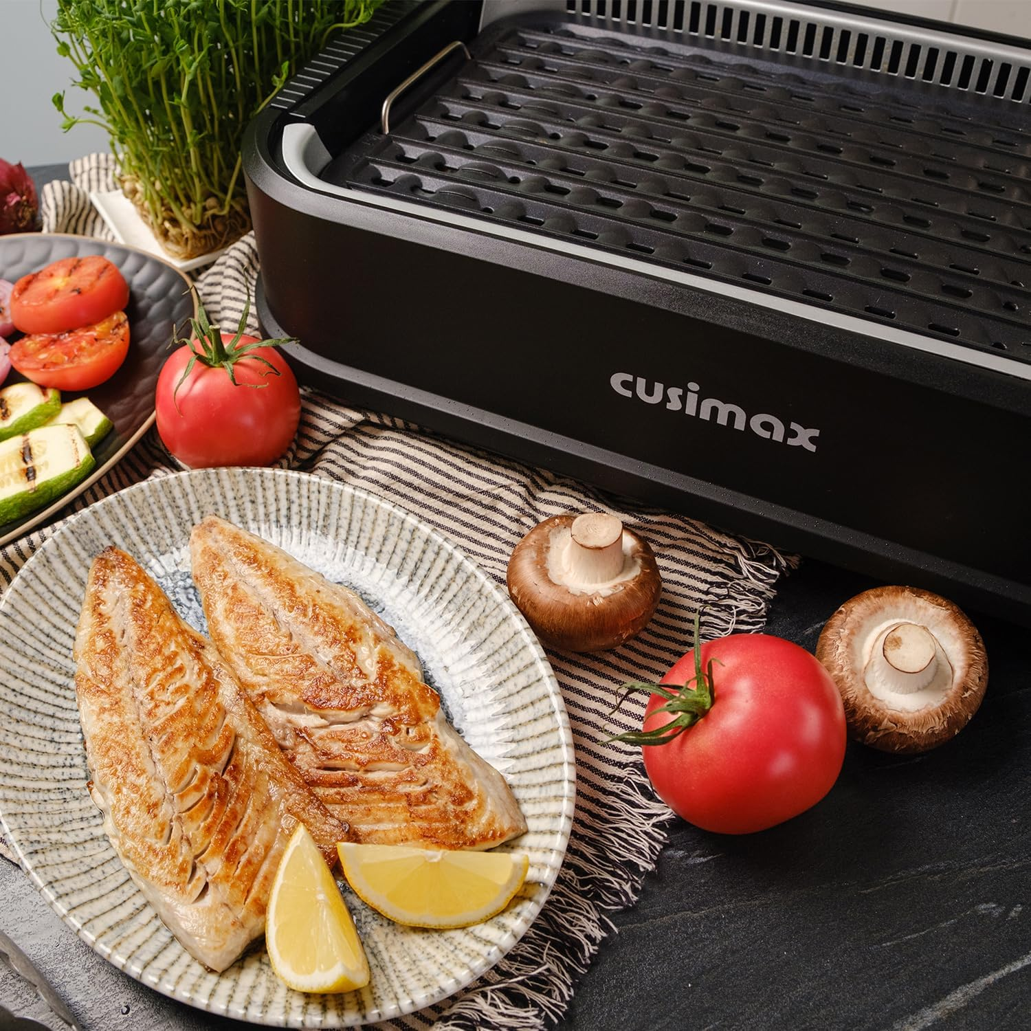 LIMITED TIME OFFER | Smokeless Indoor Electric BBQ Grill – Nonstick 2-in-1 Grill & Griddle for Healthy Family Cooking