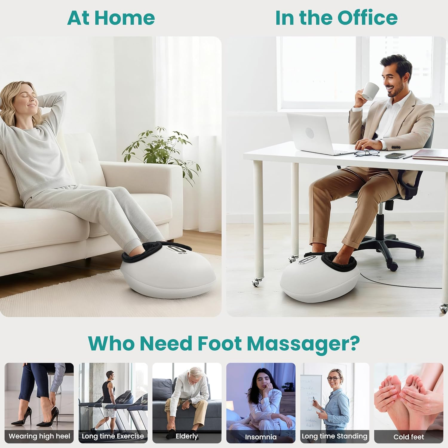 ⚡[Flash Sale - Save $50] Shiatsu Foot Massager with Soothing Heat & App Control - Ultimate Pain Relief for Your Feet🎁