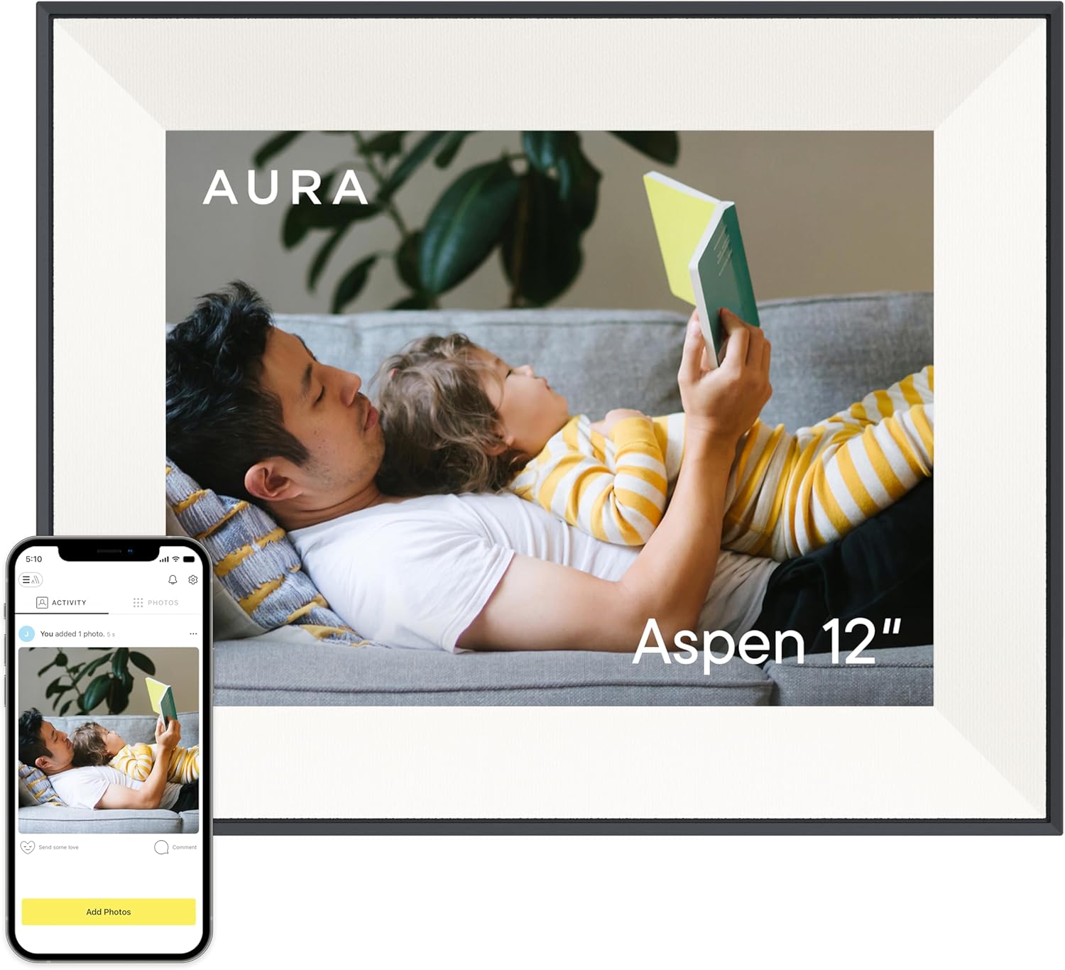 Aura Carver 10.1" HD Digital Picture Frame– Premium, Smart, Instant-Sharing, Unlimited Storage Family Frame🖼️💖